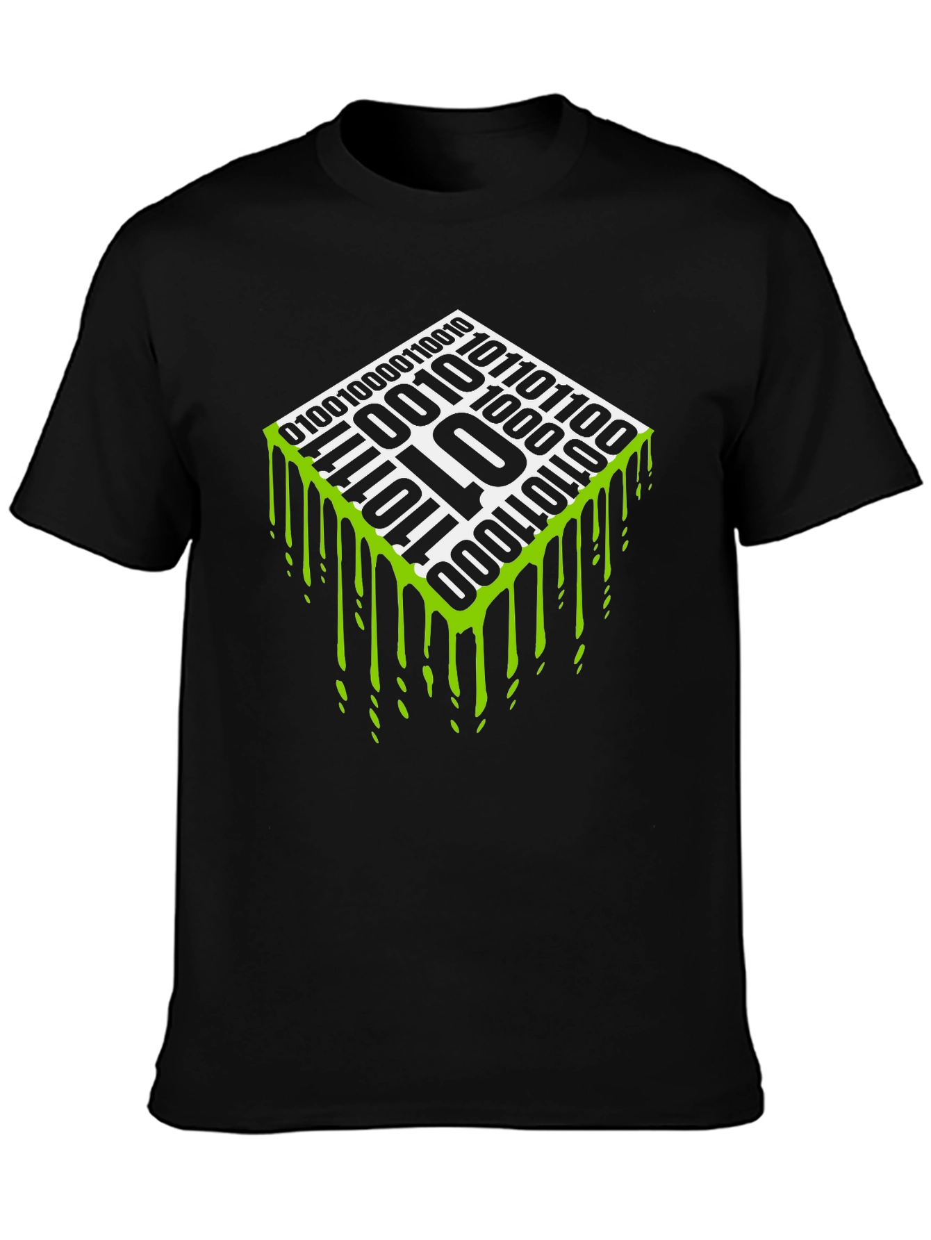 Binary Code Drip Graphic Tee - Geek Chic