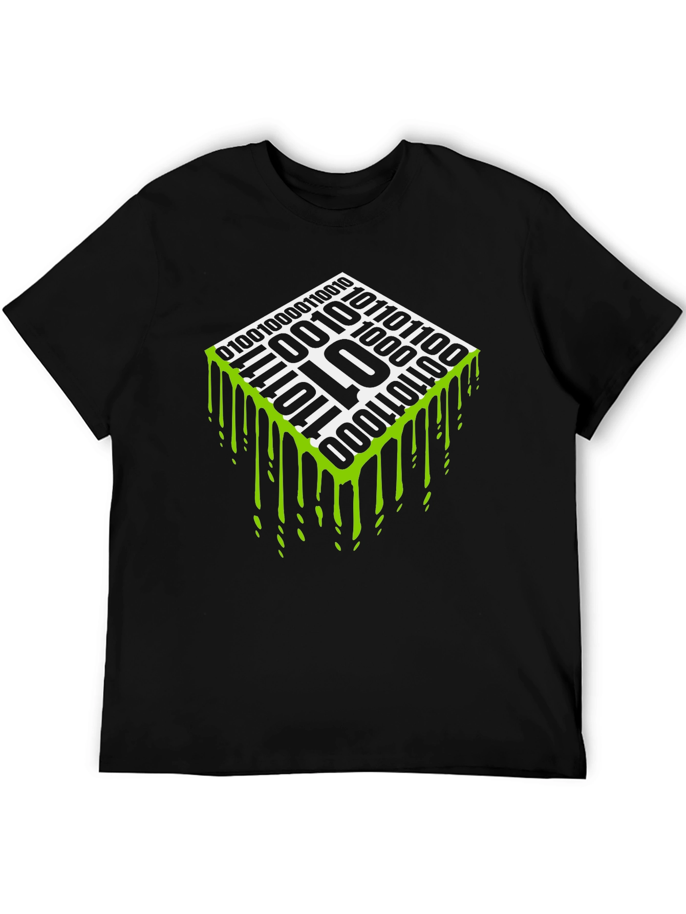 Binary Code Drip Graphic Tee - Geek Chic