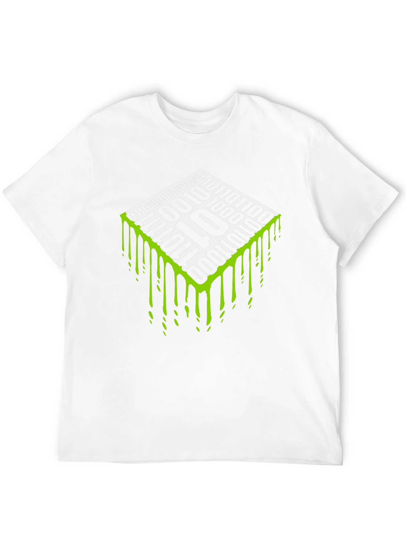 Binary Code Drip Graphic Tee - Geek Chic