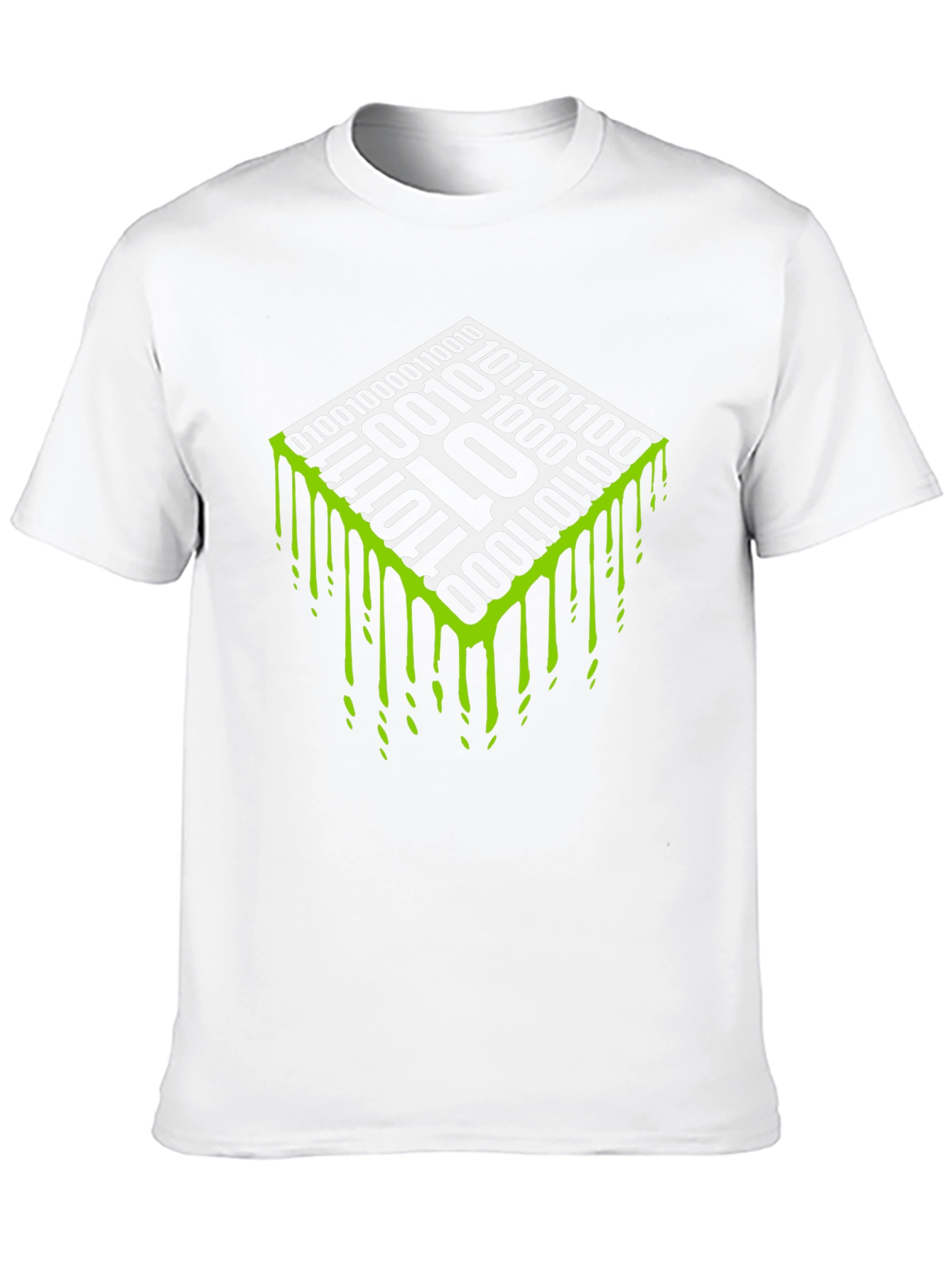 Binary Code Drip Graphic Tee - Geek Chic