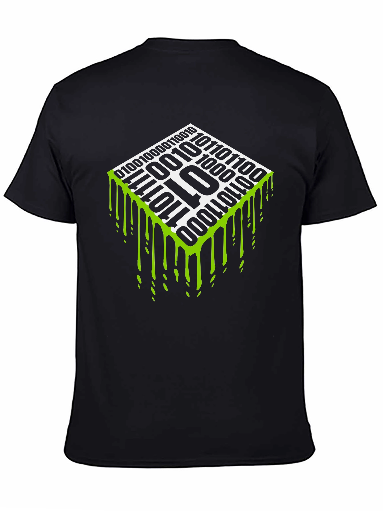 Binary Code Drip Graphic Tee - Geek Chic
