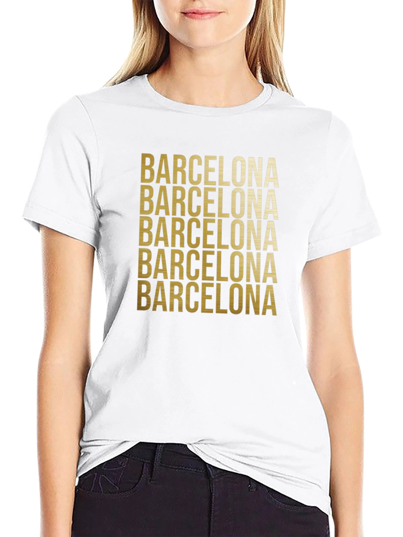Barcelona Graphic Print Crew Neck T-Shirt