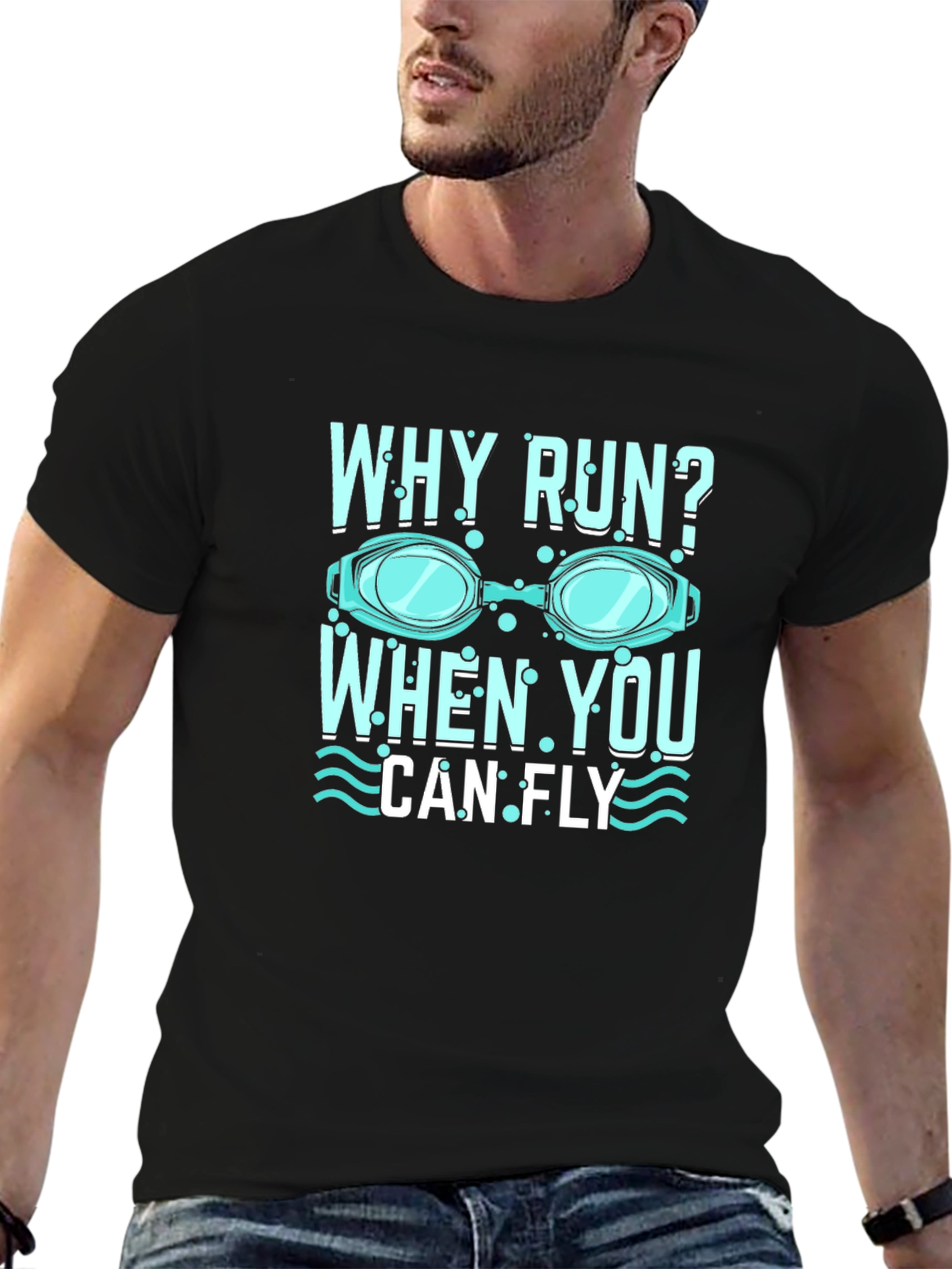Why Run Swim T-Shirt - Lightweight Cotton Tee