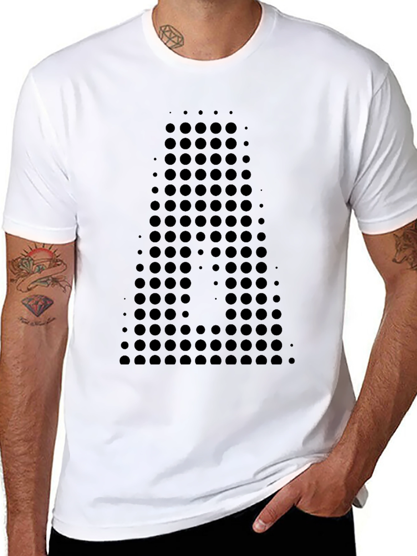 Abstract Dot Pattern Black T-Shirt