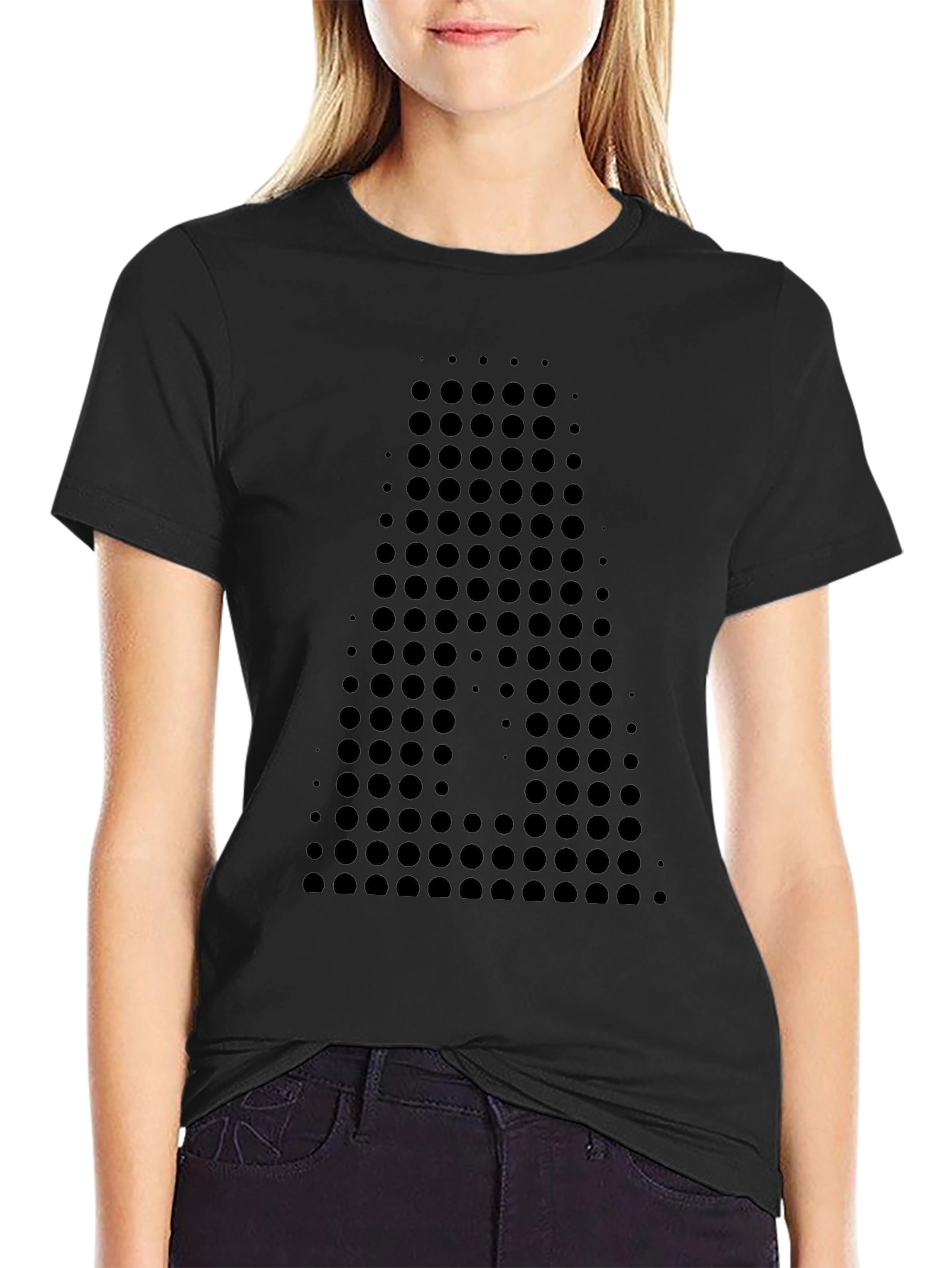 Abstract Dot Pattern Black T-Shirt