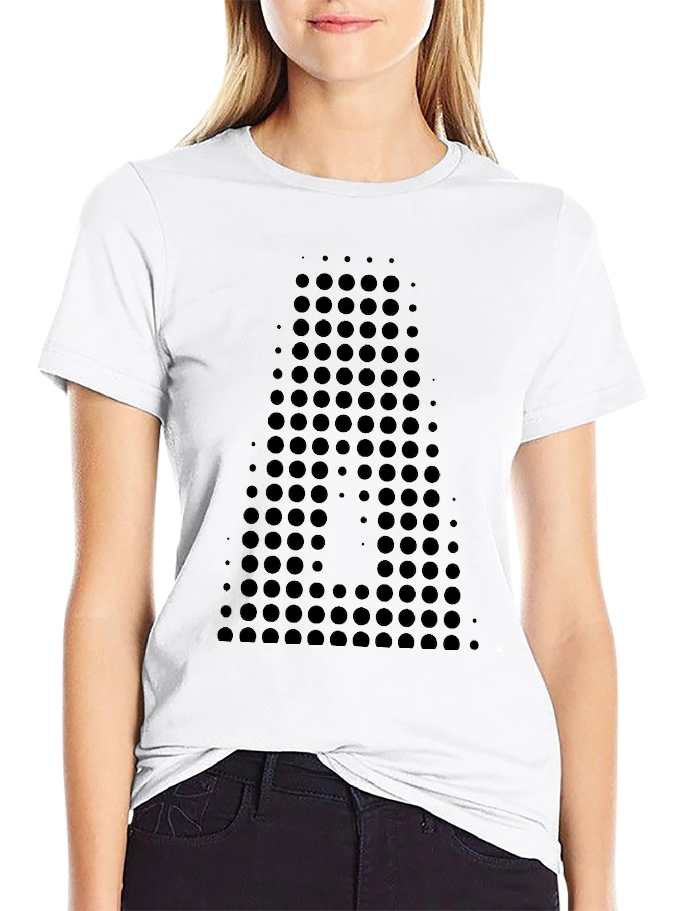 Abstract Dot Pattern Black T-Shirt
