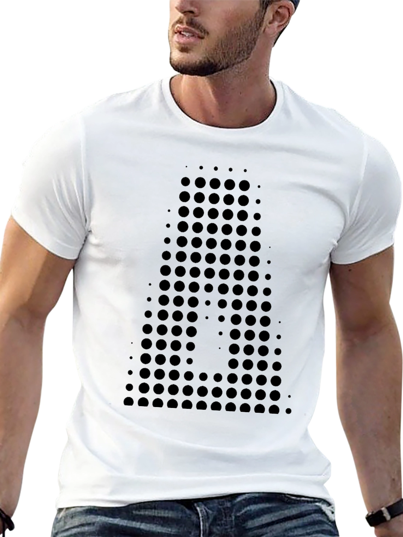 Abstract Dot Pattern Black T-Shirt