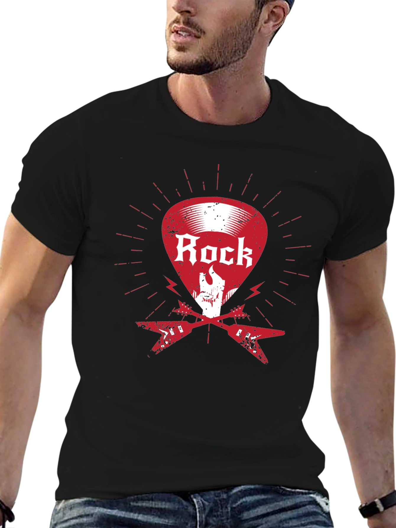 Rock Music Graphic T-Shirt - Black Cotton Tee
