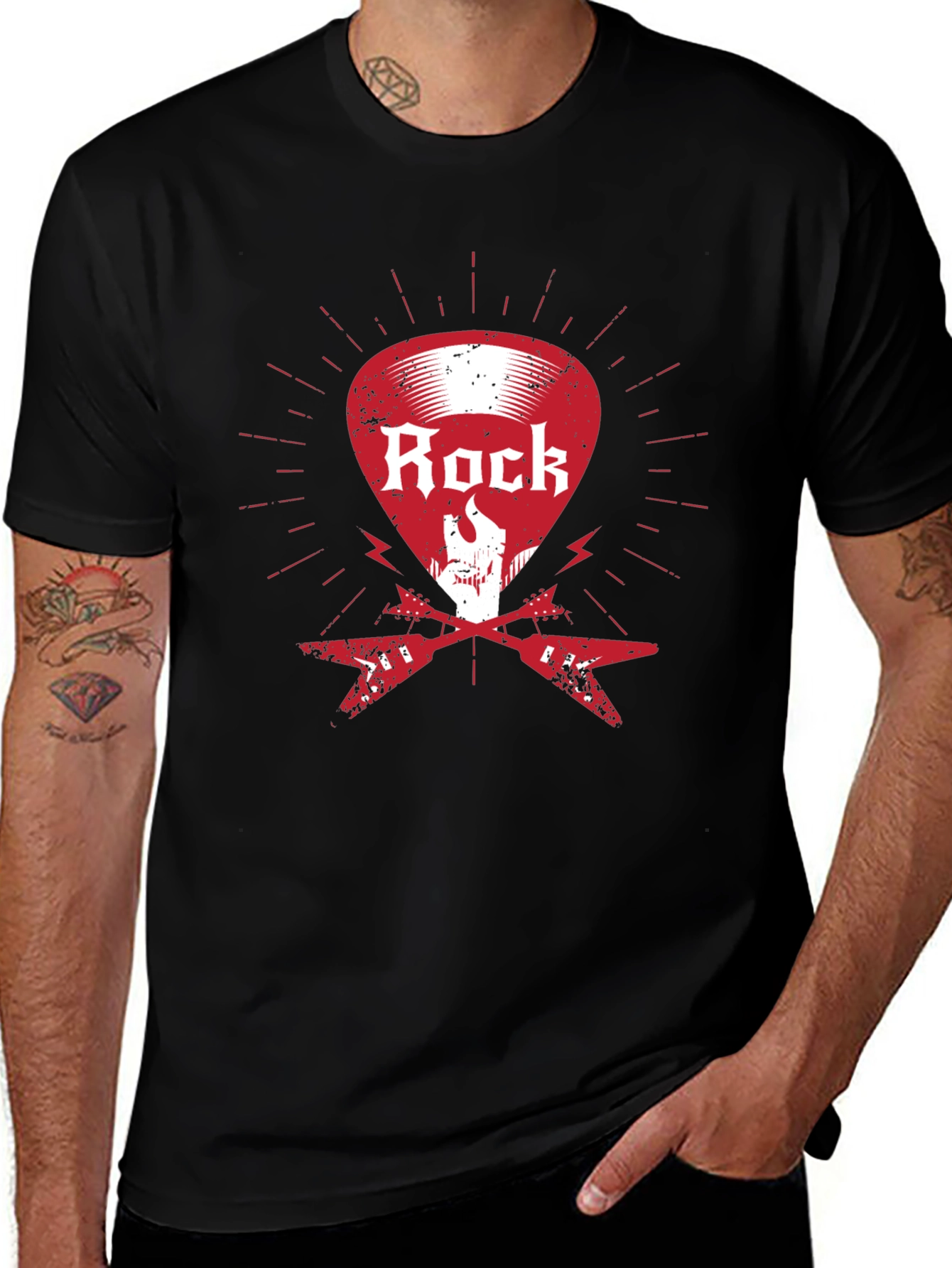 Rock Music Graphic T-Shirt - Black Cotton Tee