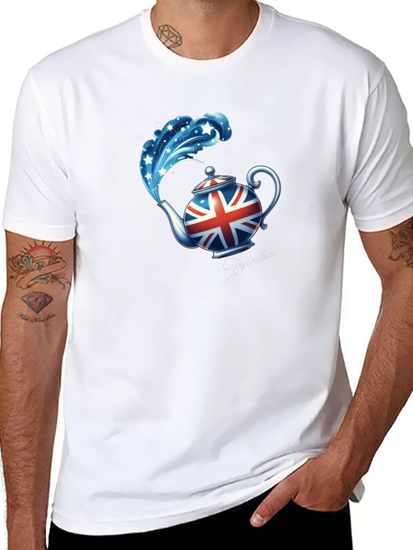 Union Jack Teapot T-Shirt - Novelty Graphic Tee