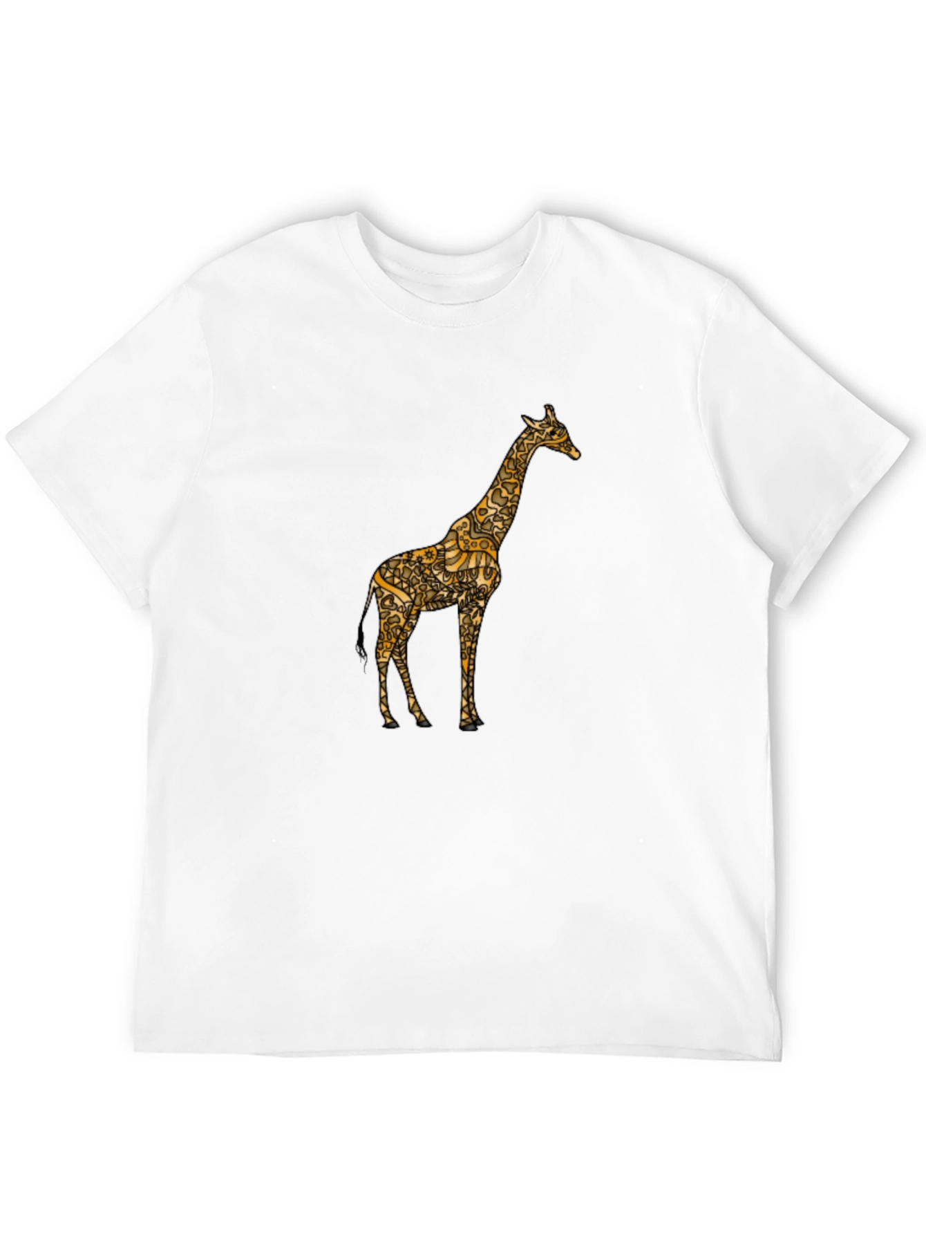 Stylish Giraffe Print Black T-Shirt
