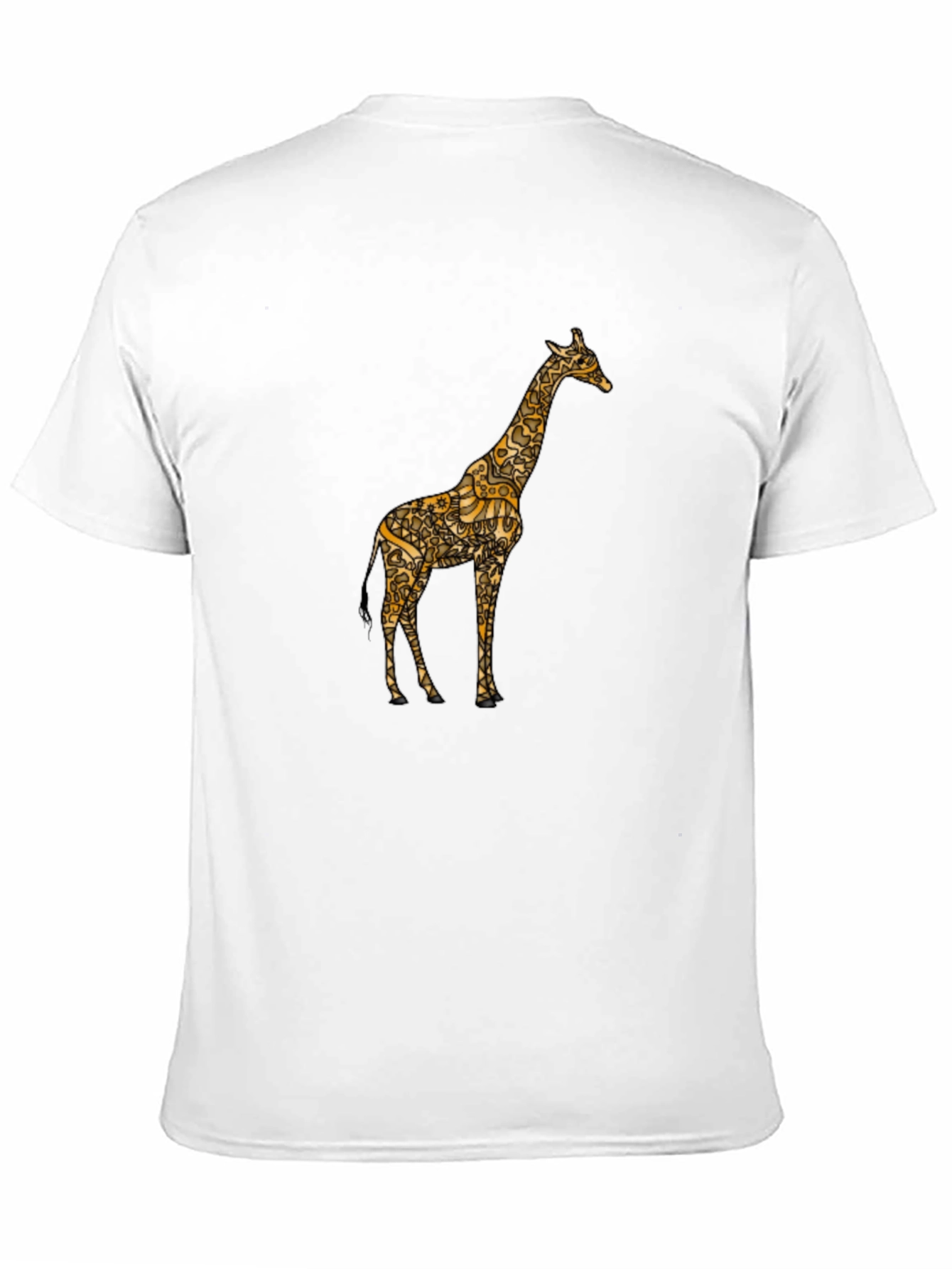 Stylish Giraffe Print Black T-Shirt