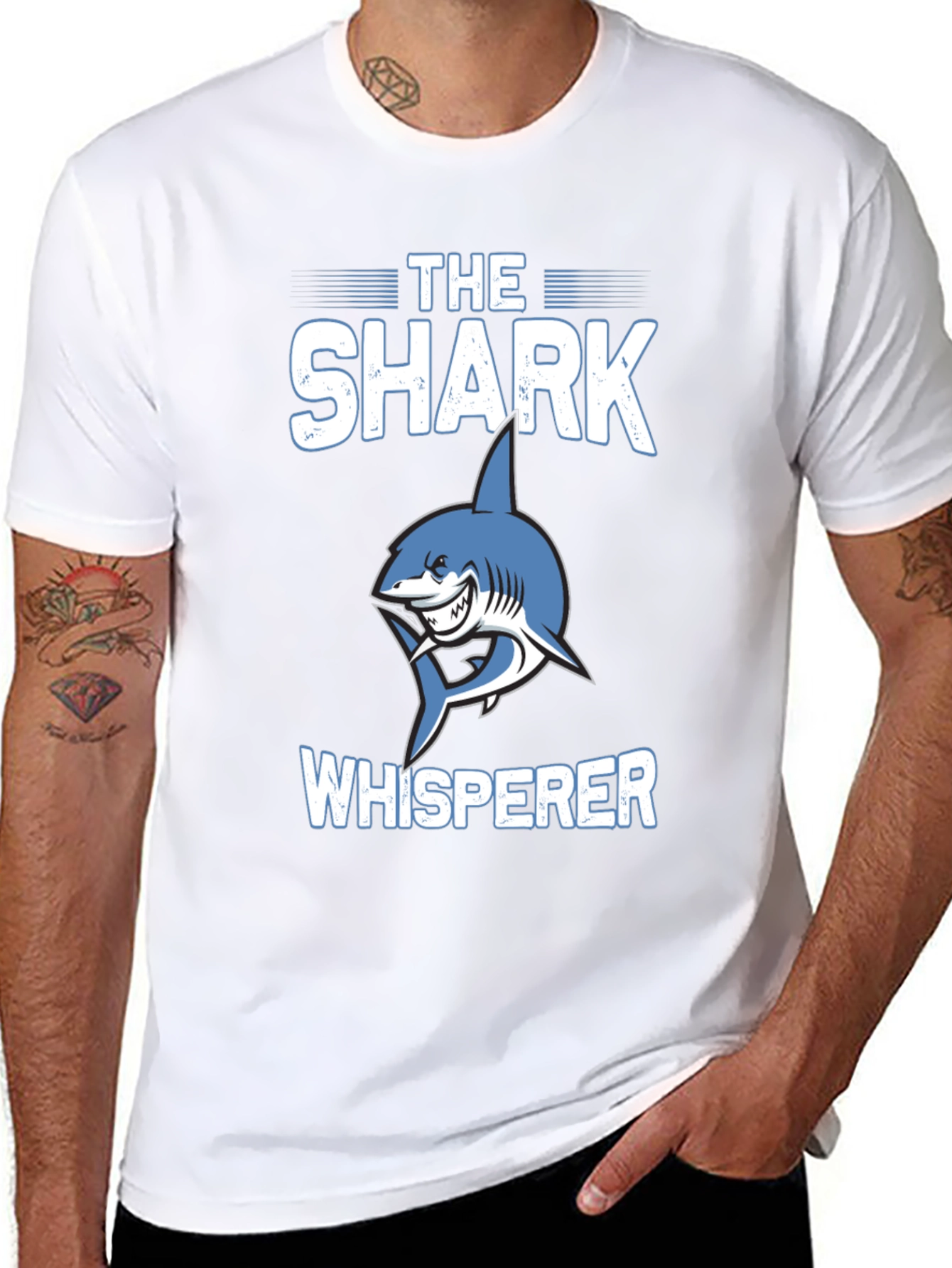 The Shark Whisperer Graphic T-Shirt - Blue