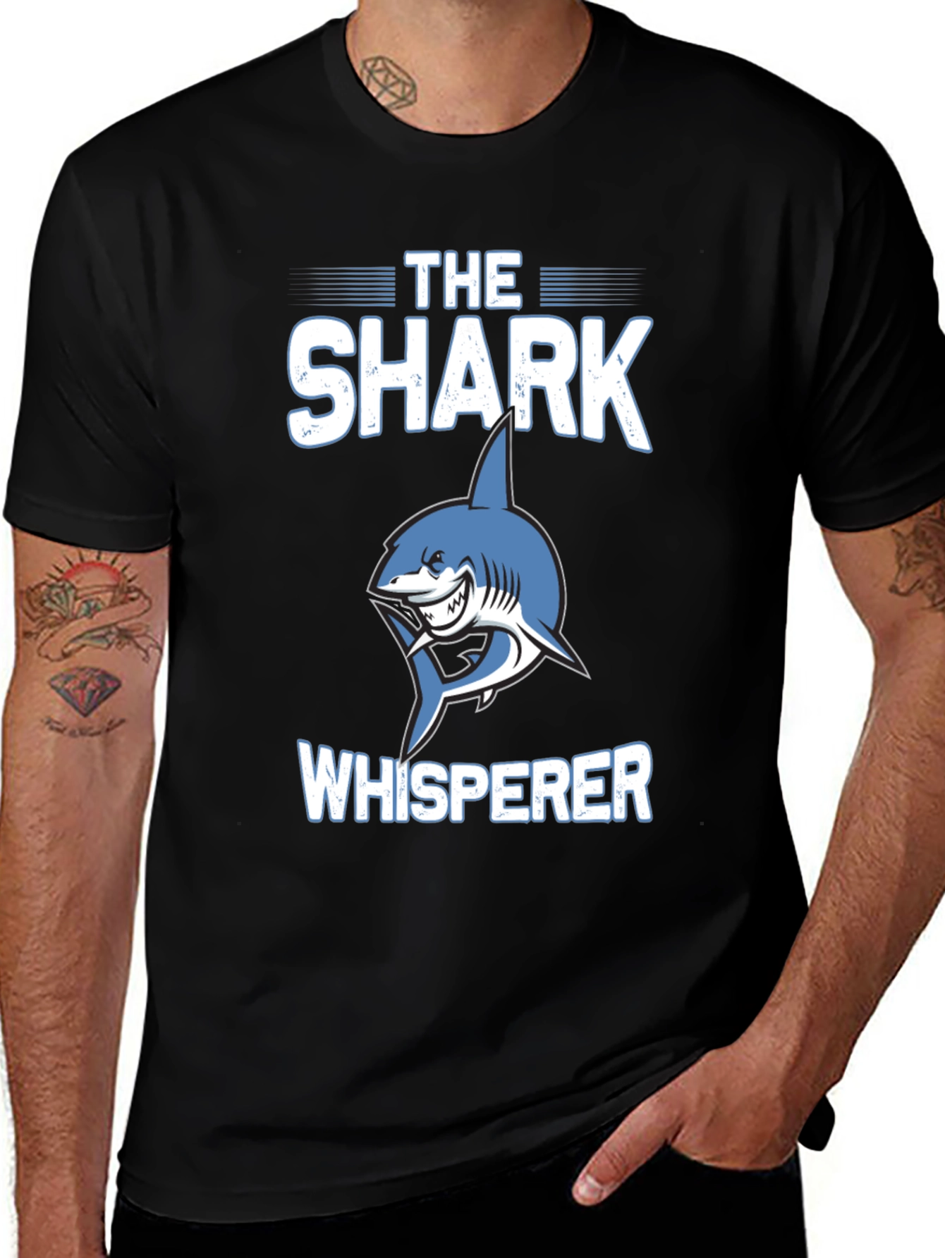 The Shark Whisperer Graphic T-Shirt - Blue