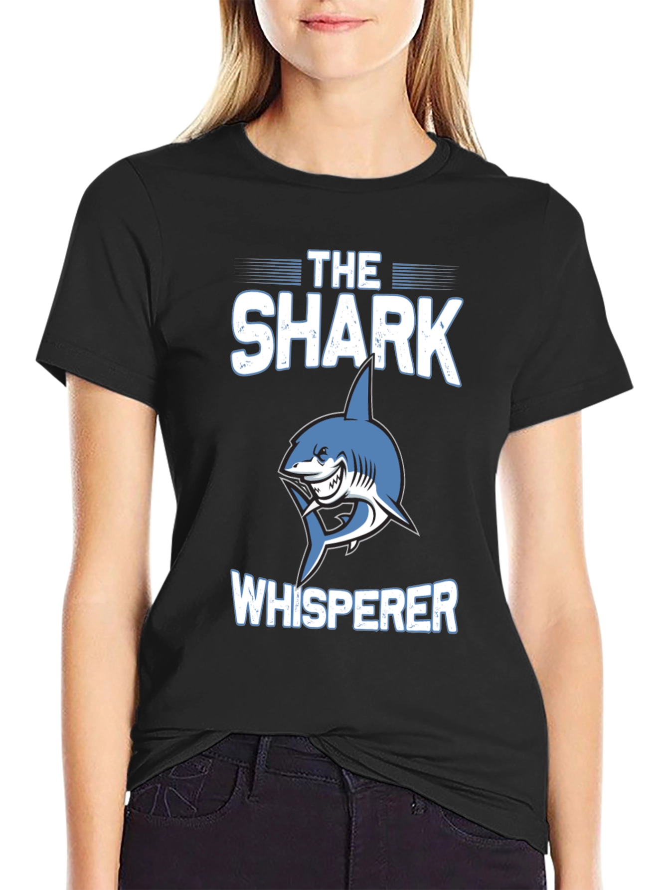 The Shark Whisperer Graphic T-Shirt - Blue