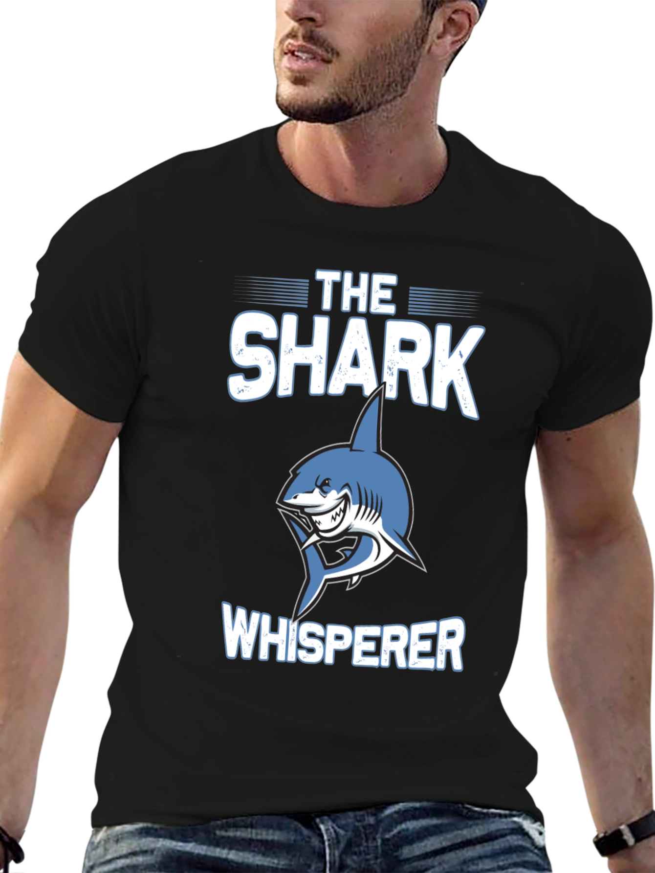 The Shark Whisperer Graphic T-Shirt - Blue
