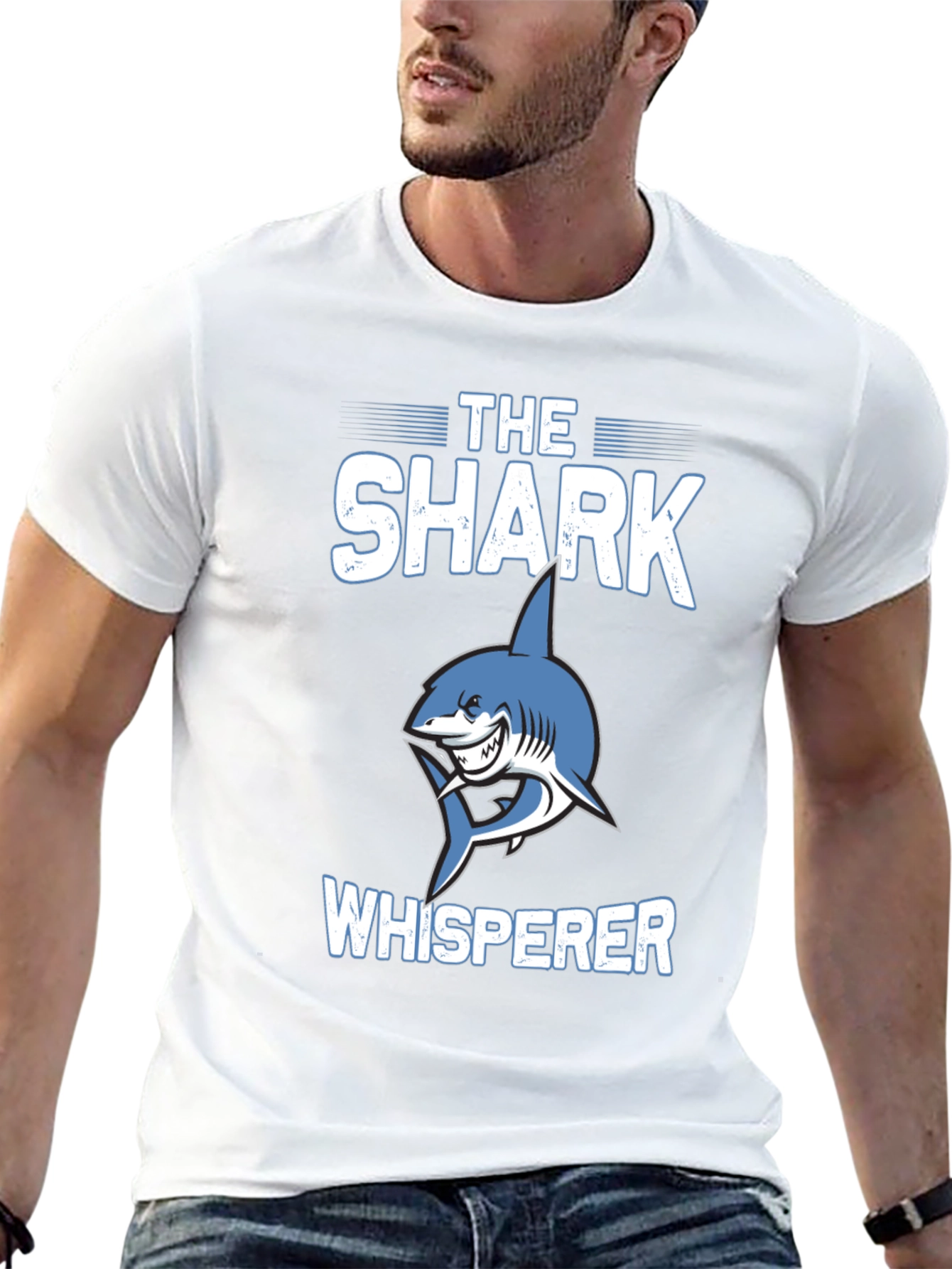 The Shark Whisperer Graphic T-Shirt - Blue