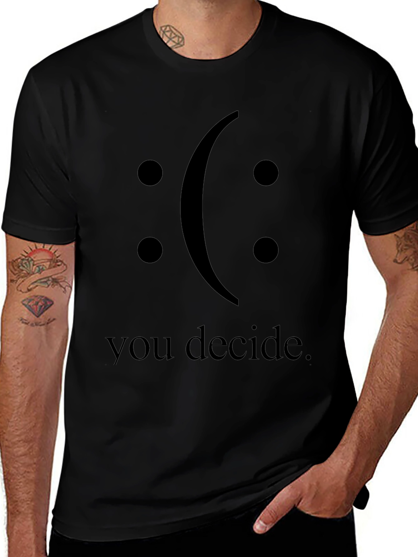 You Decide Graphic T-Shirt - Black Crew Neck Tee