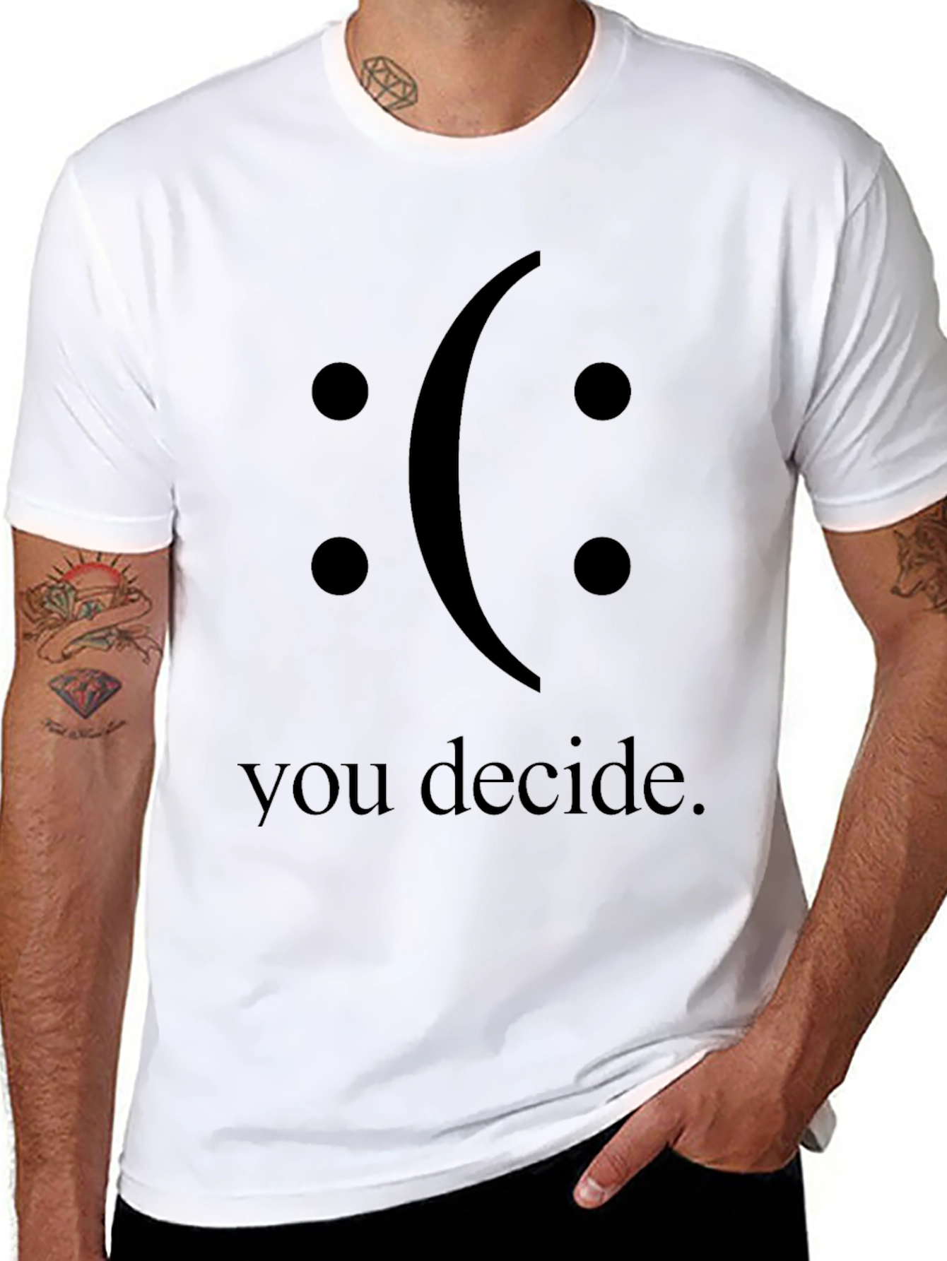 You Decide Graphic T-Shirt - Black Crew Neck Tee
