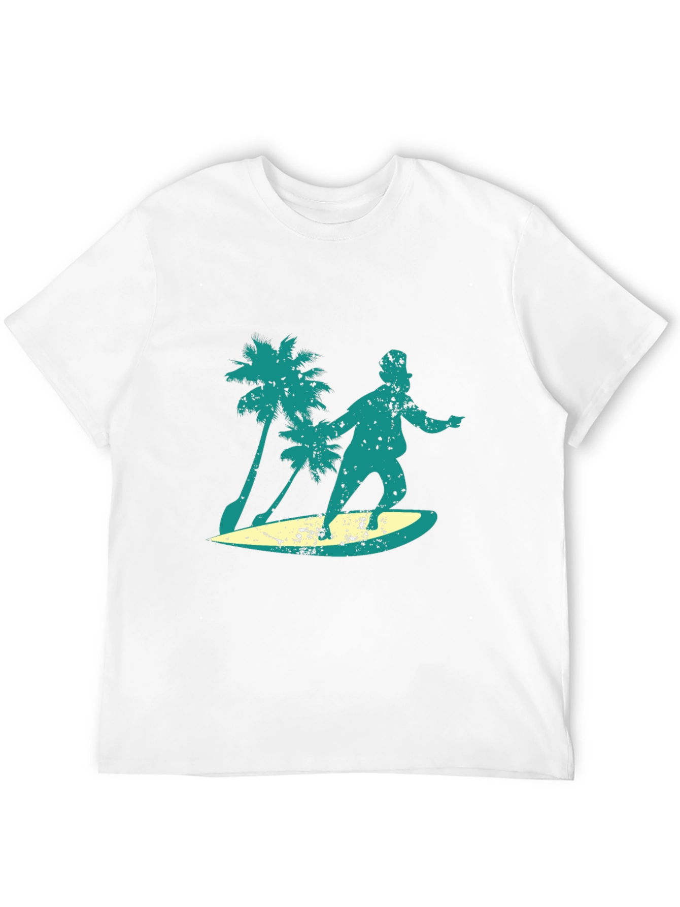 Surfing Santa Graphic Tee - Black Cotton Blend