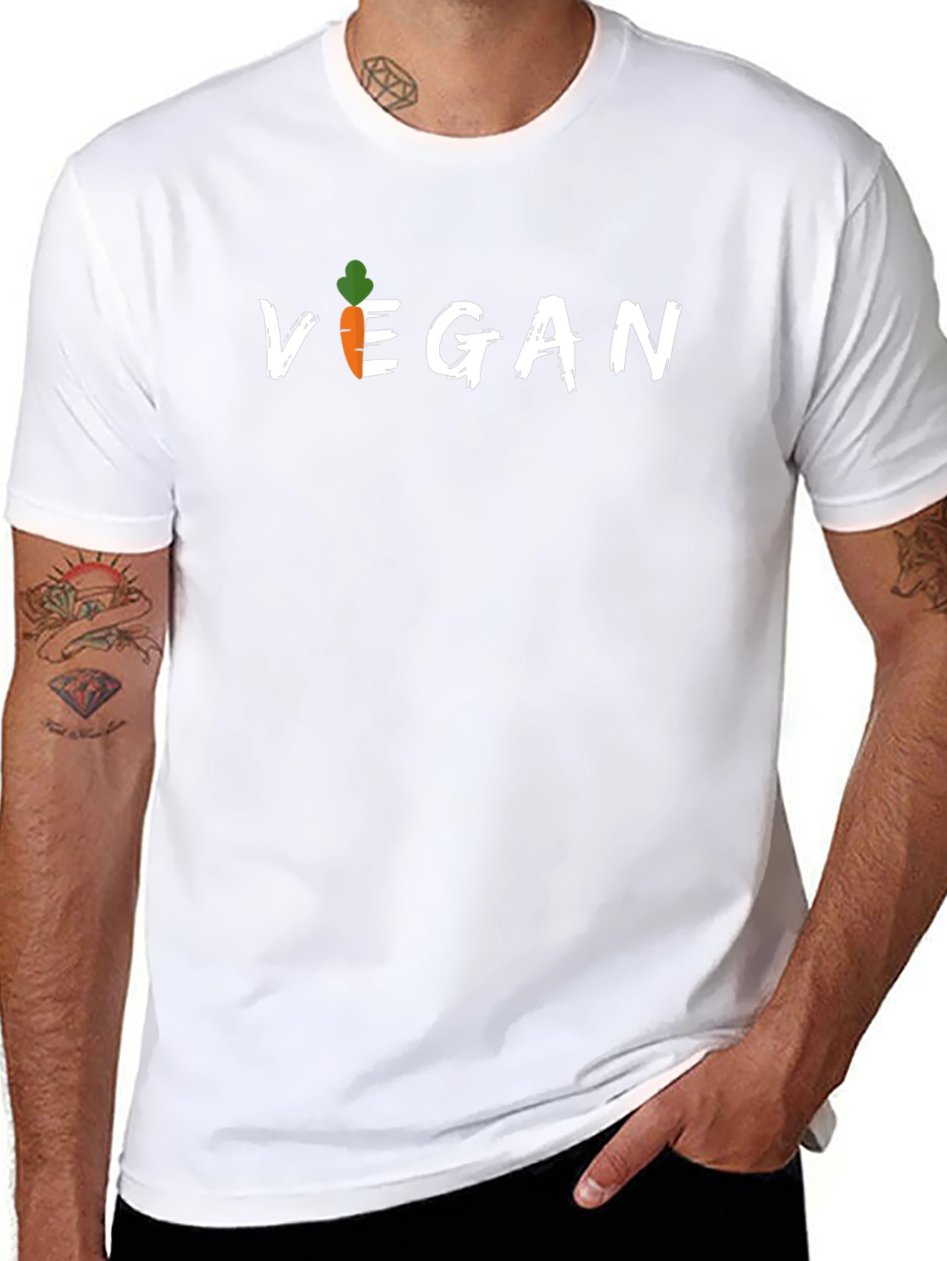 Vegan Carrot Graphic Tee - Unisex Black T-Shirt