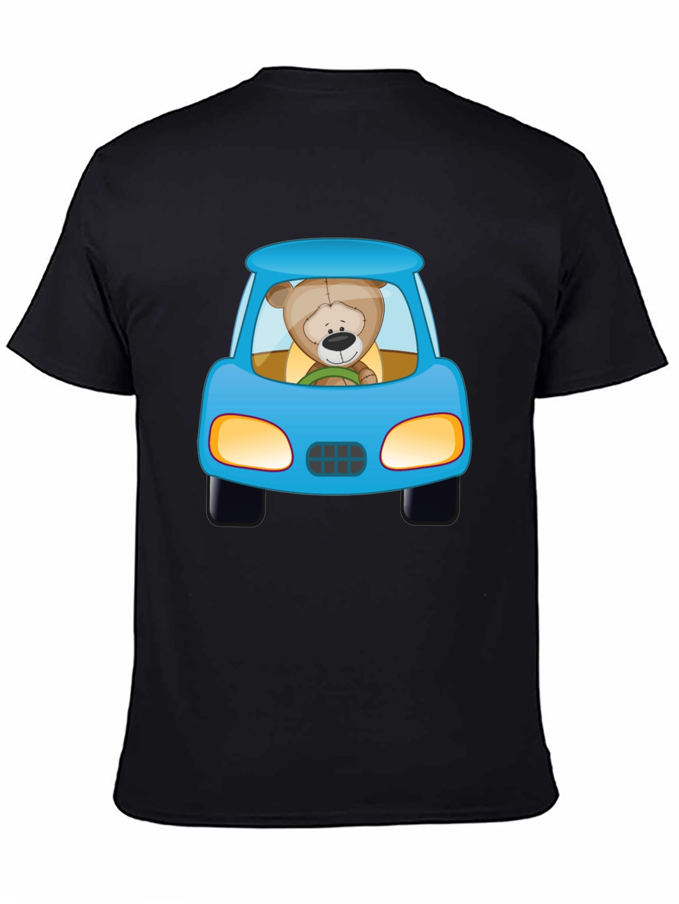 Cartoon Teddy Bear Driving a Car Graphic T-Shirt