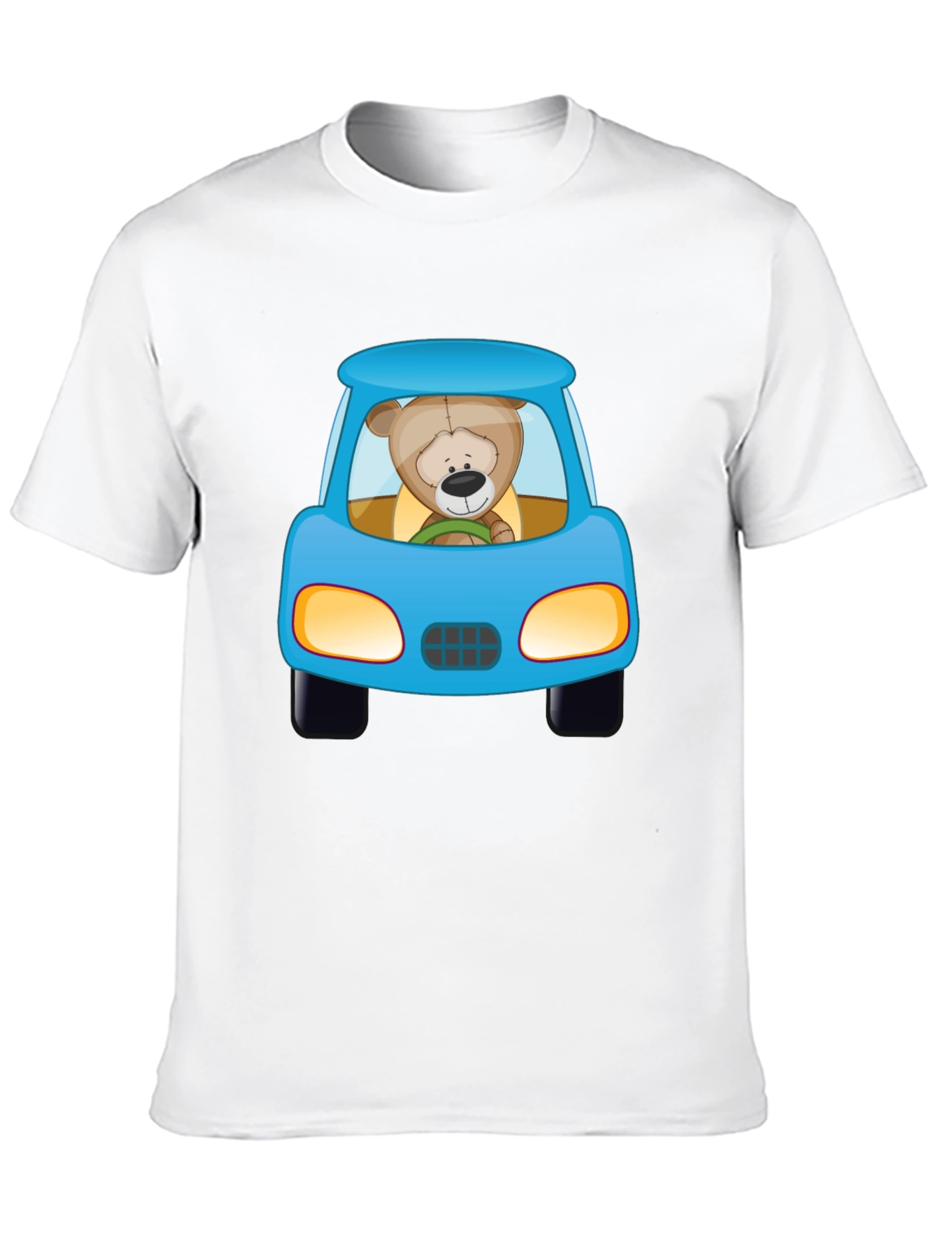 Cartoon Teddy Bear Driving a Car Graphic T-Shirt