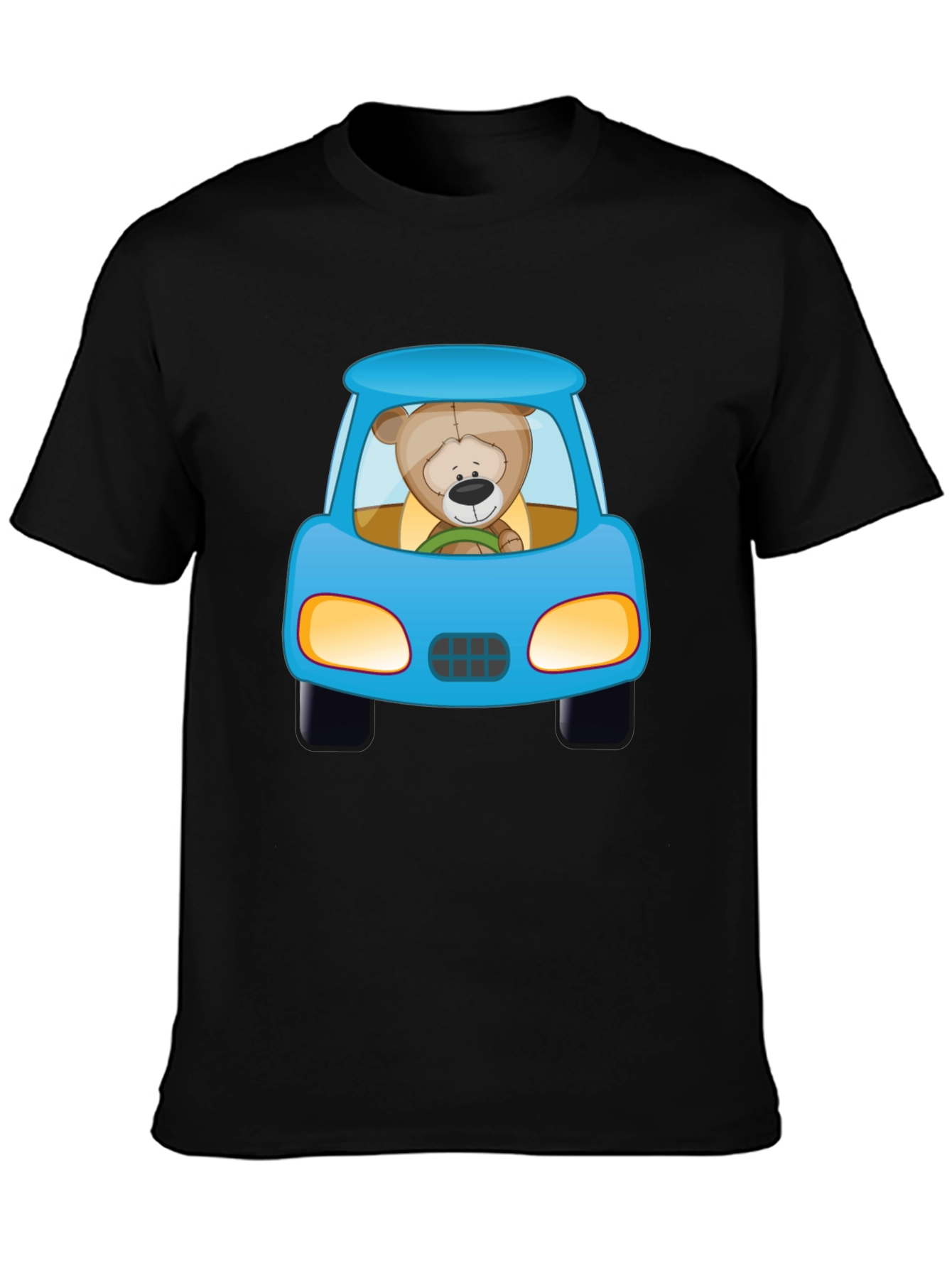 Cartoon Teddy Bear Driving a Car Graphic T-Shirt