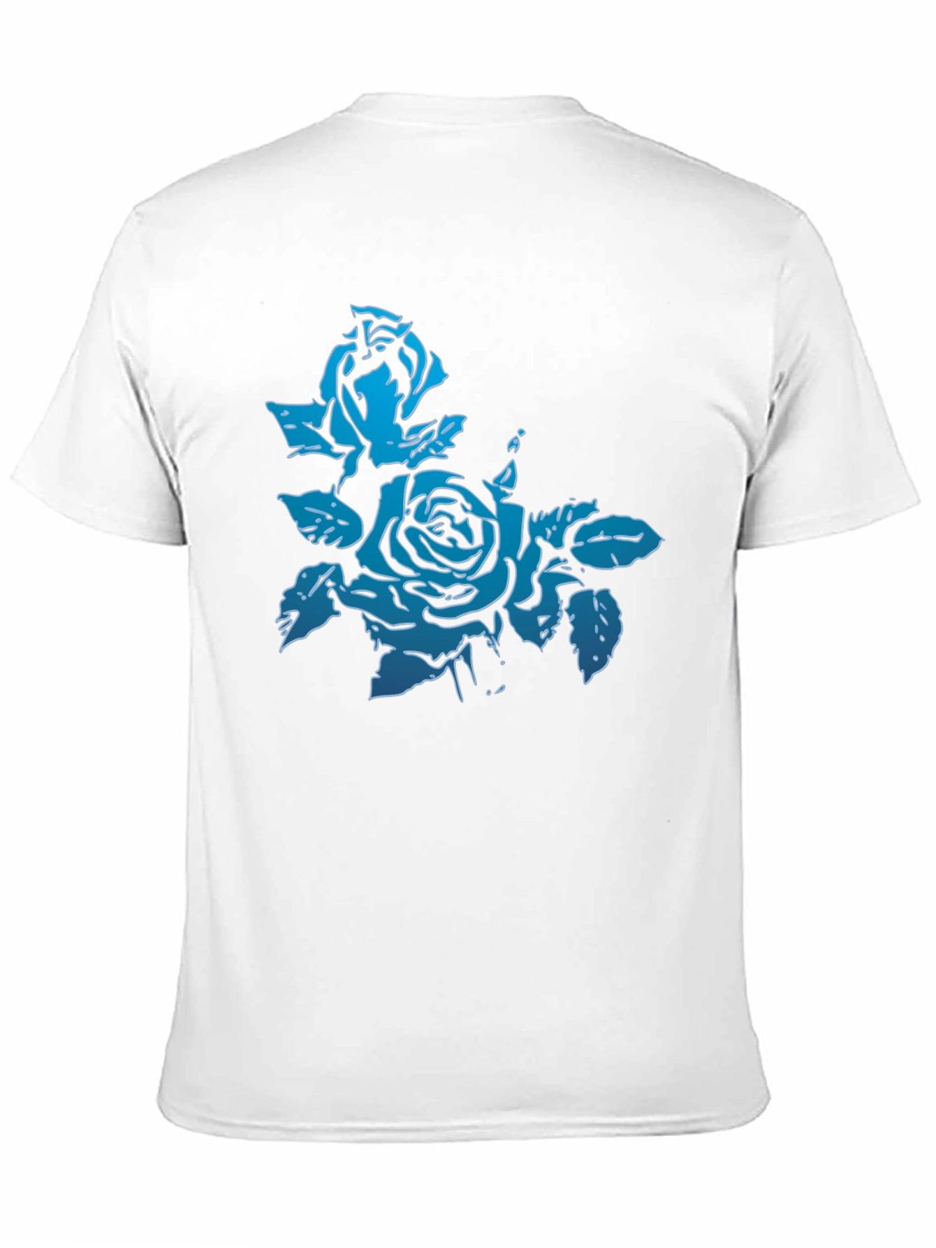 Blue Rose Graphic Black T-Shirt