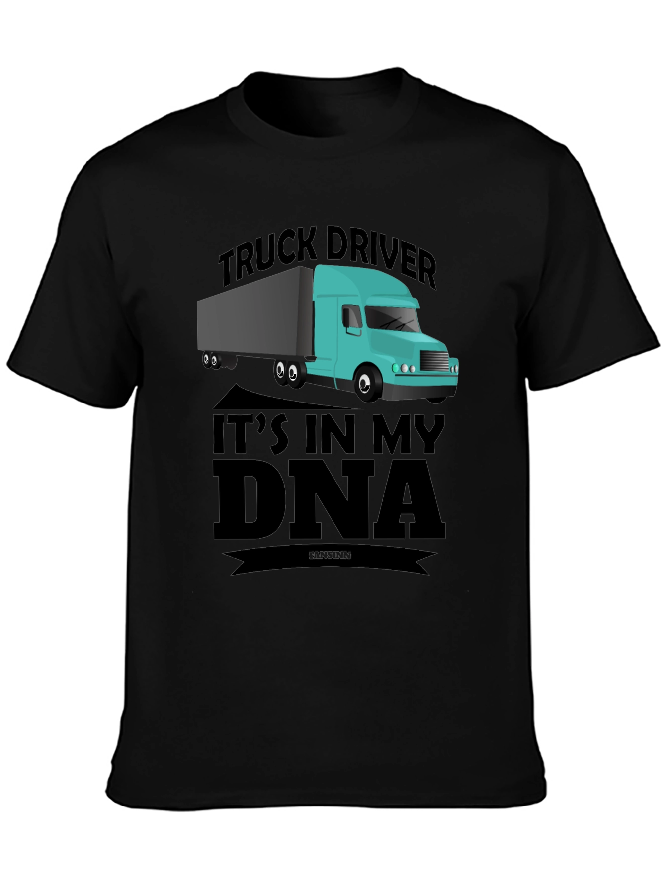 Truck Driver DNA Graphic Tee - Black Casual T-Shirt