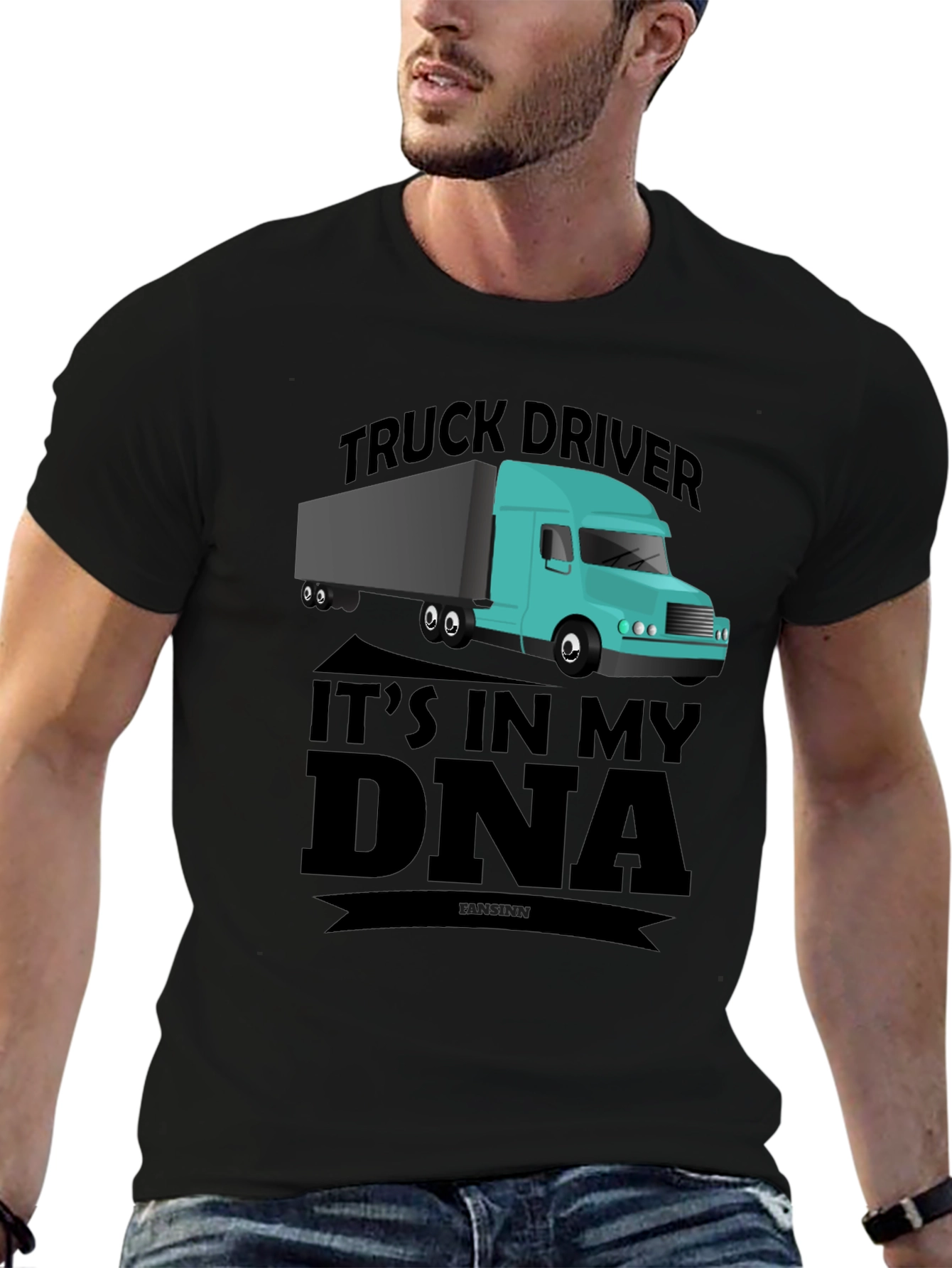 Truck Driver DNA Graphic Tee - Black Casual T-Shirt