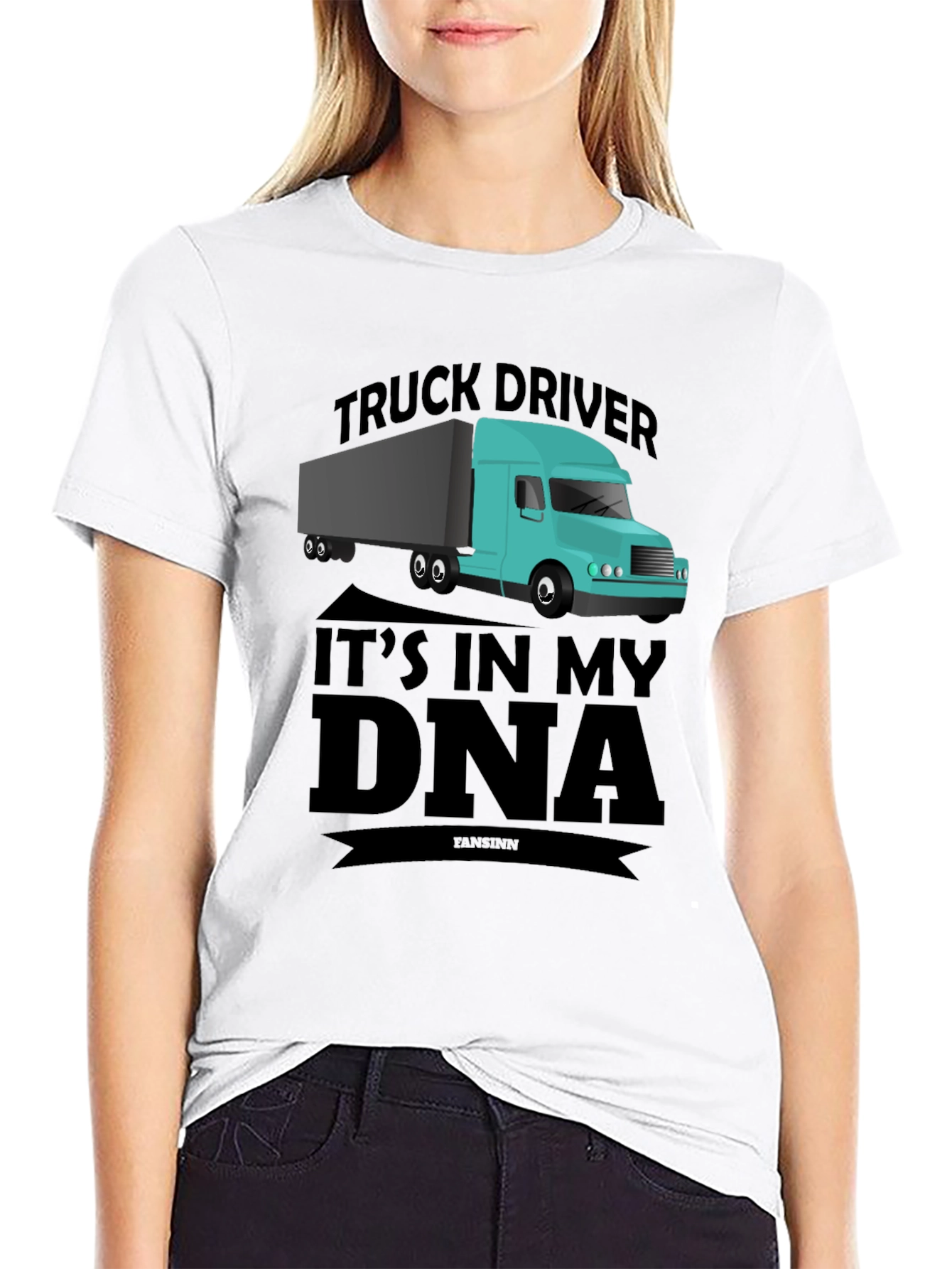 Truck Driver DNA Graphic Tee - Black Casual T-Shirt