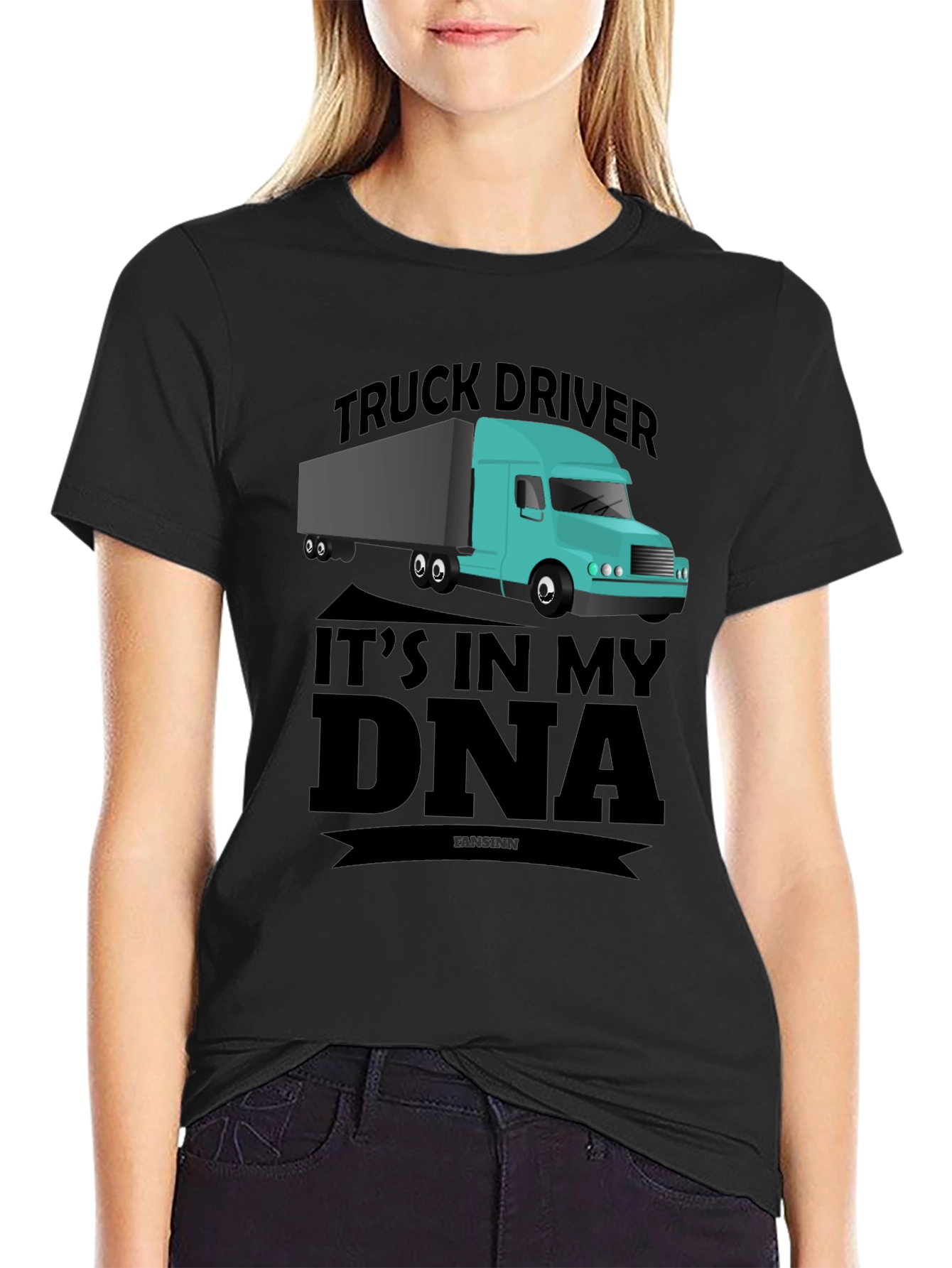 Truck Driver DNA Graphic Tee - Black Casual T-Shirt