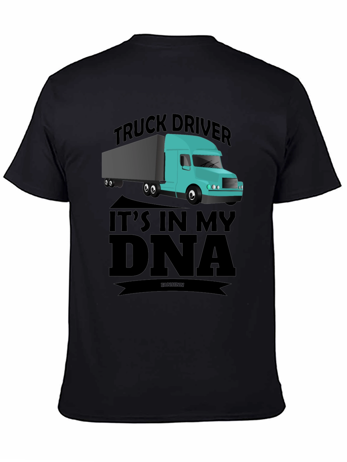 Truck Driver DNA Graphic Tee - Black Casual T-Shirt