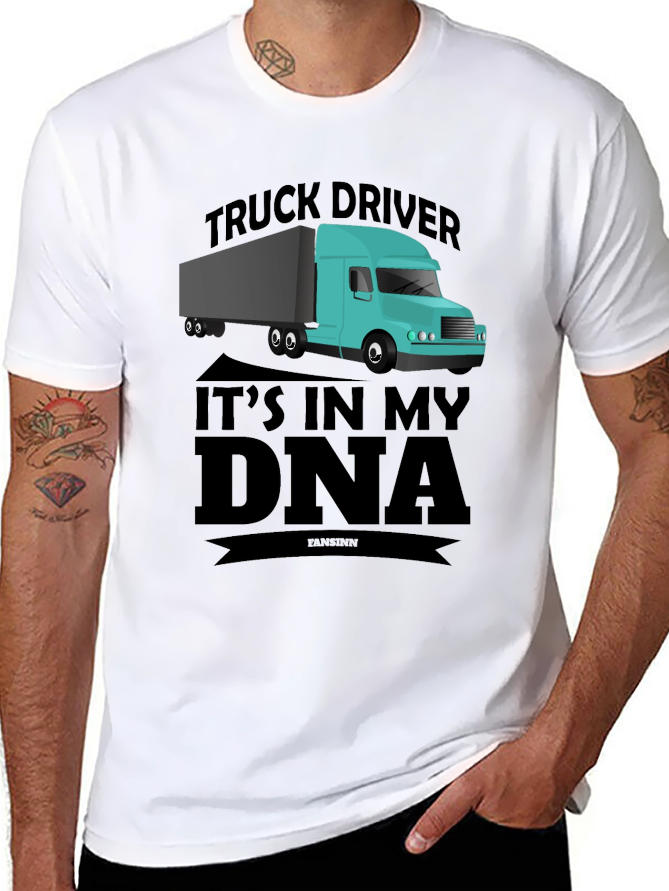 Truck Driver DNA Graphic Tee - Black Casual T-Shirt