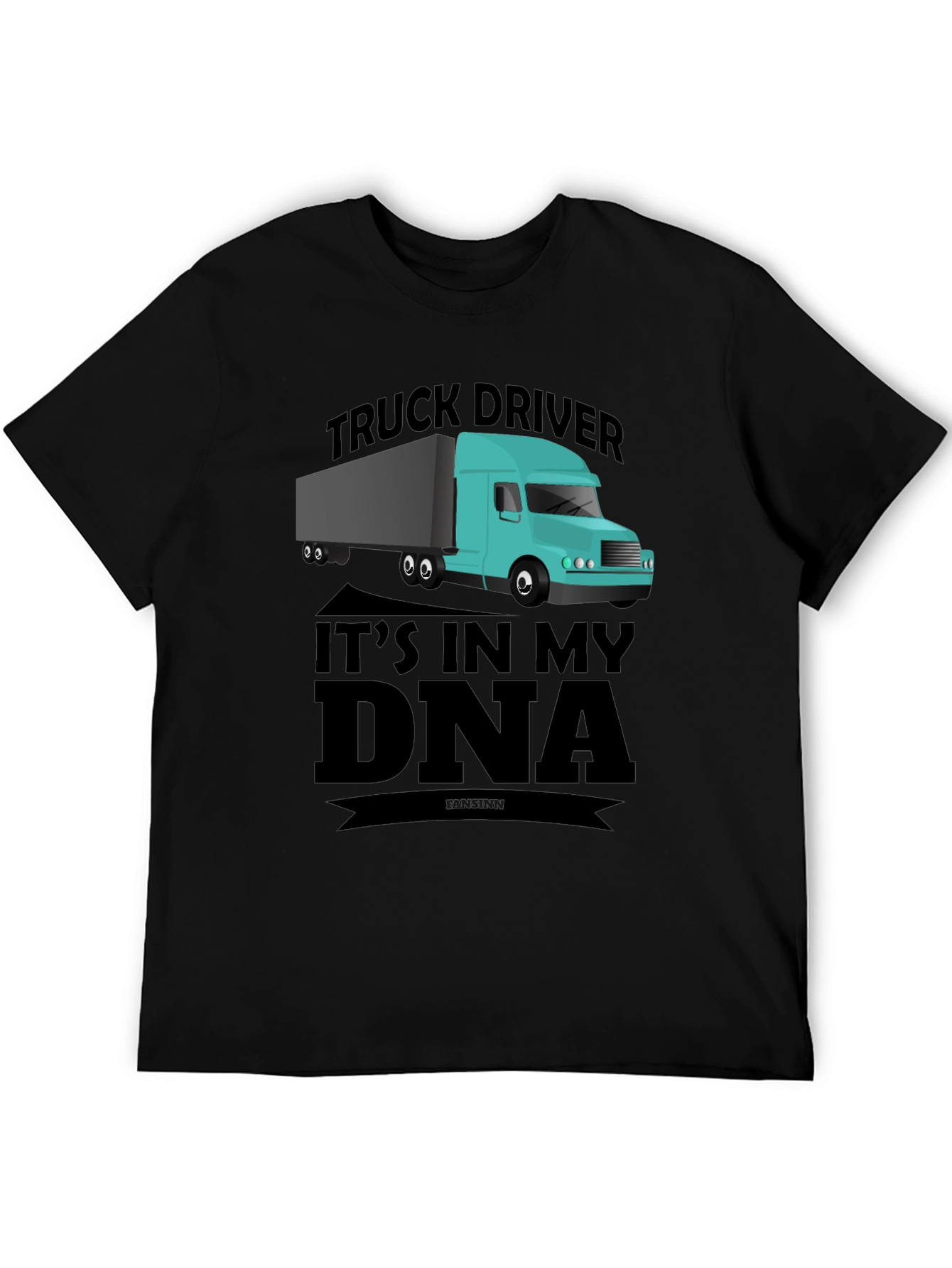 Truck Driver DNA Graphic Tee - Black Casual T-Shirt