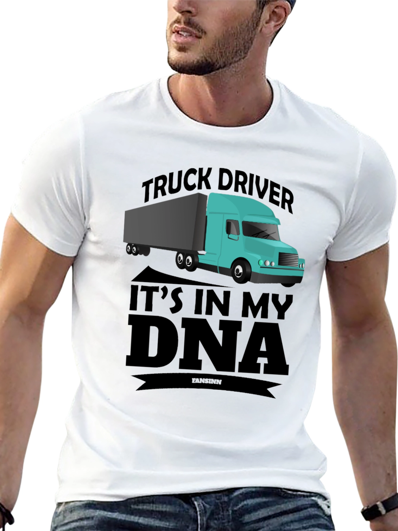 Truck Driver DNA Graphic Tee - Black Casual T-Shirt