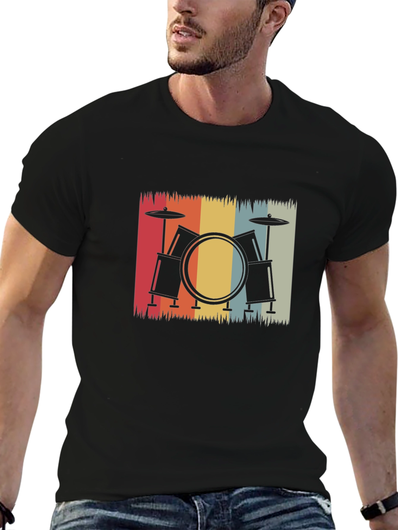 Retro Drum Set Graphic Tee - Musicians Essential