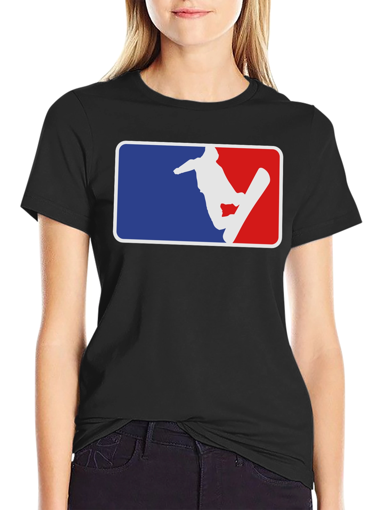 Snowboarder Graphic Tee - Blue & Red