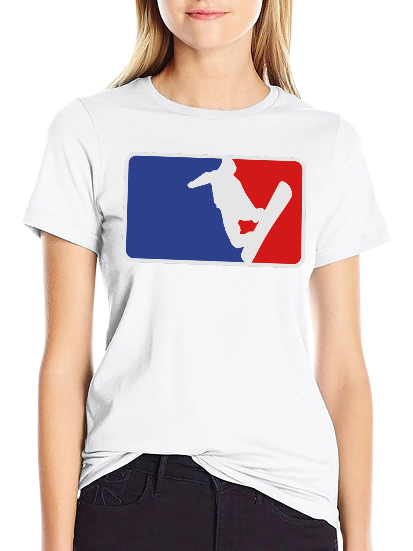 Snowboarder Graphic Tee - Blue & Red