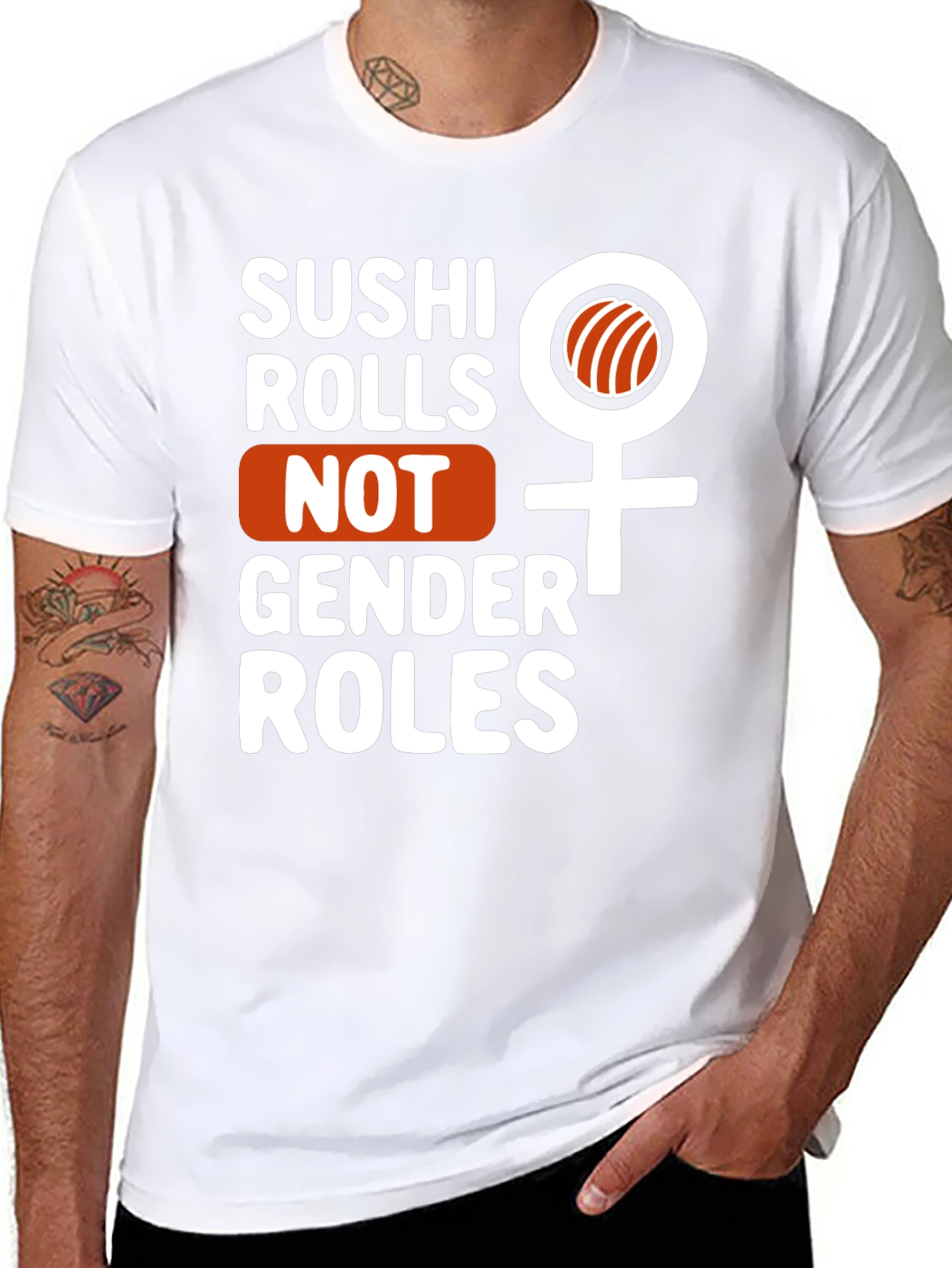 Sushi Rolls Not Gender Roles Graphic Tee