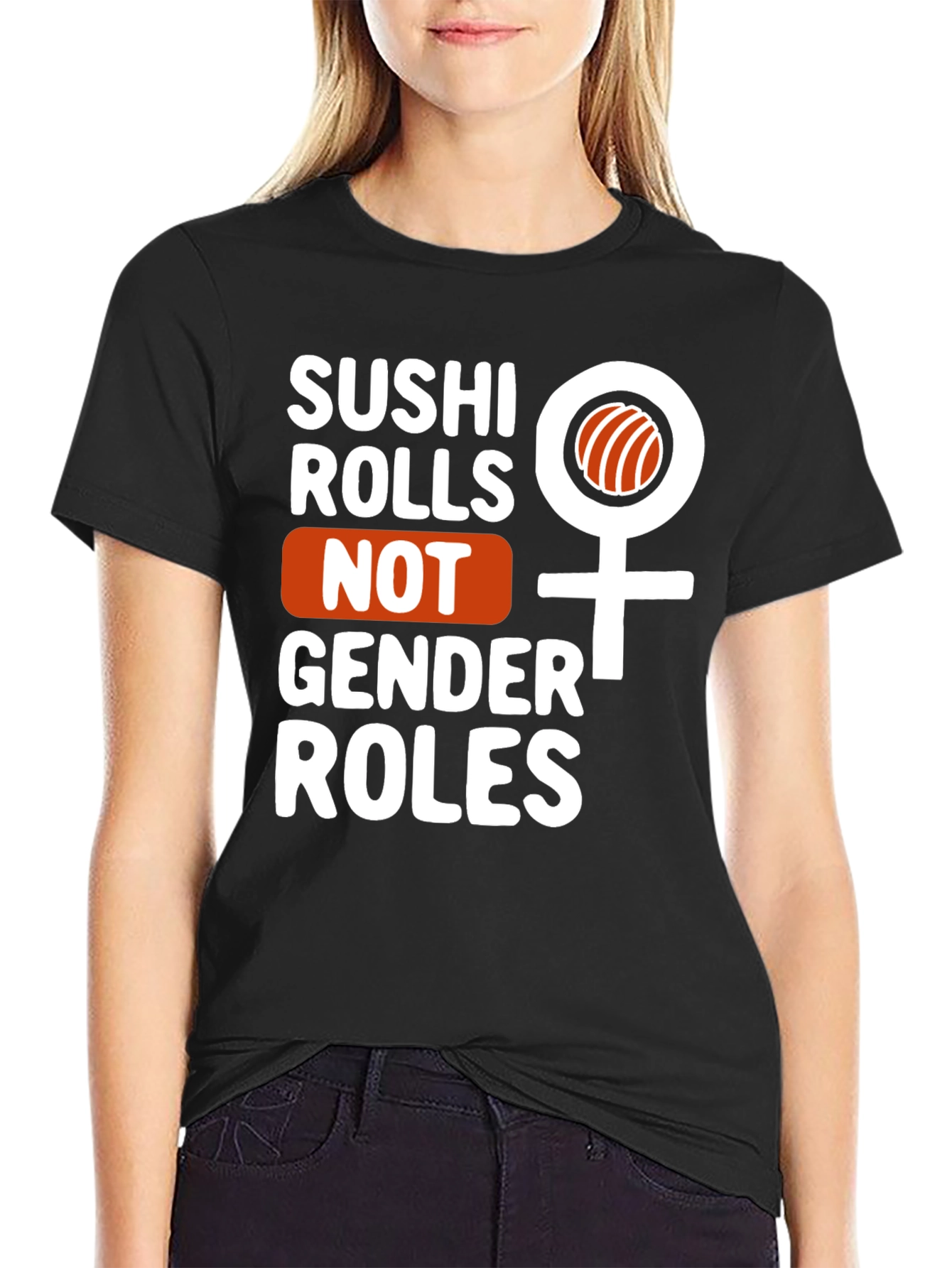 Sushi Rolls Not Gender Roles Graphic Tee