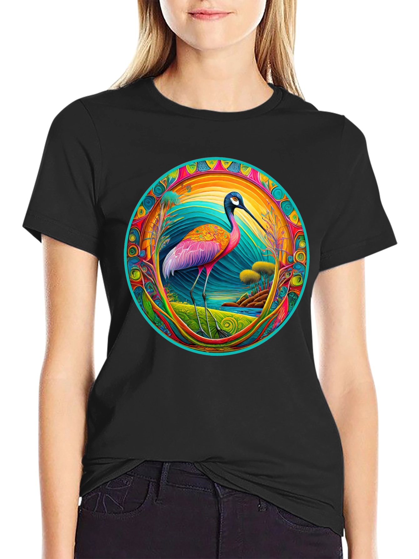 Psychedelic Ibis Graphic T-Shirt