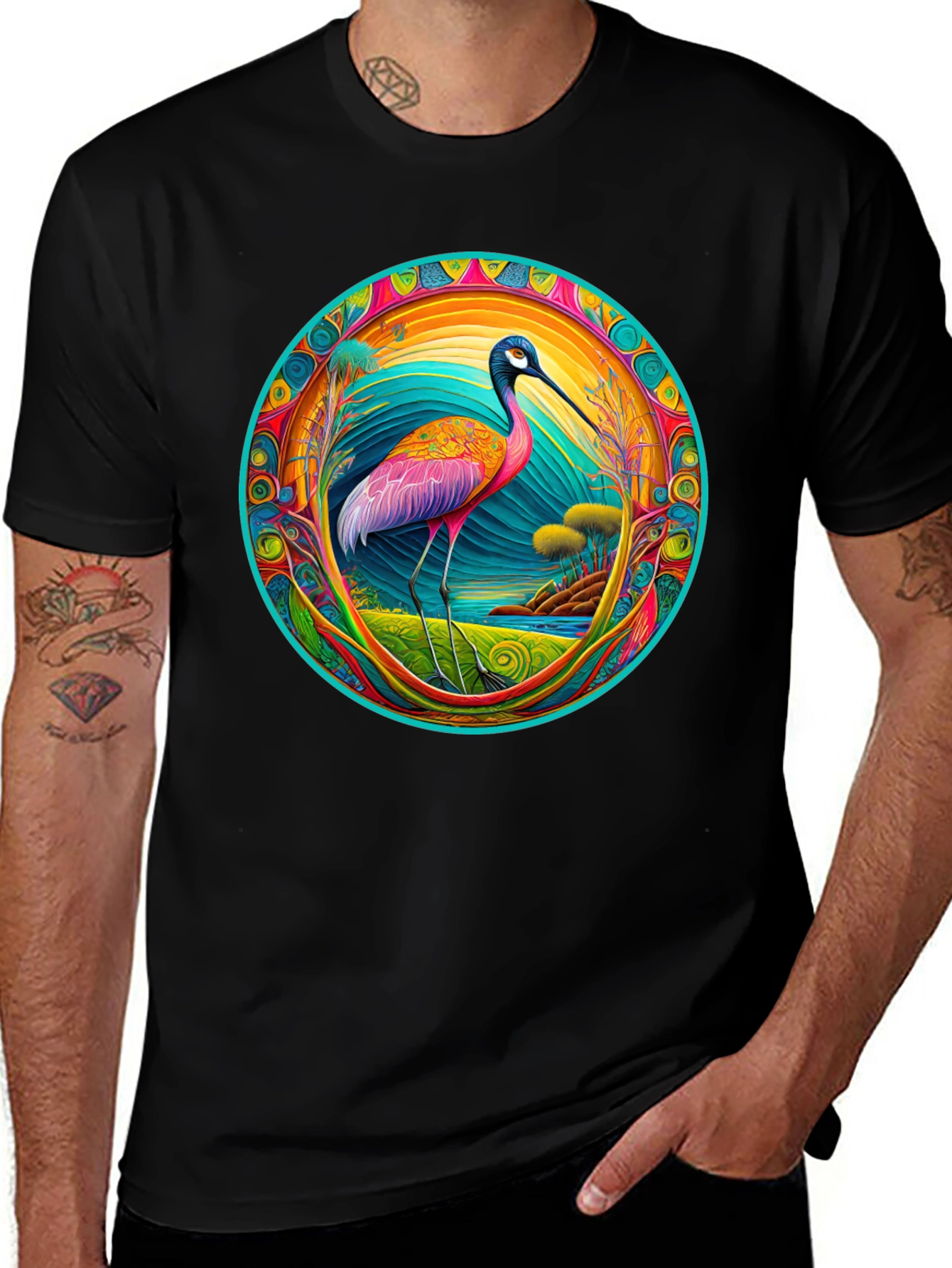 Psychedelic Ibis Graphic T-Shirt