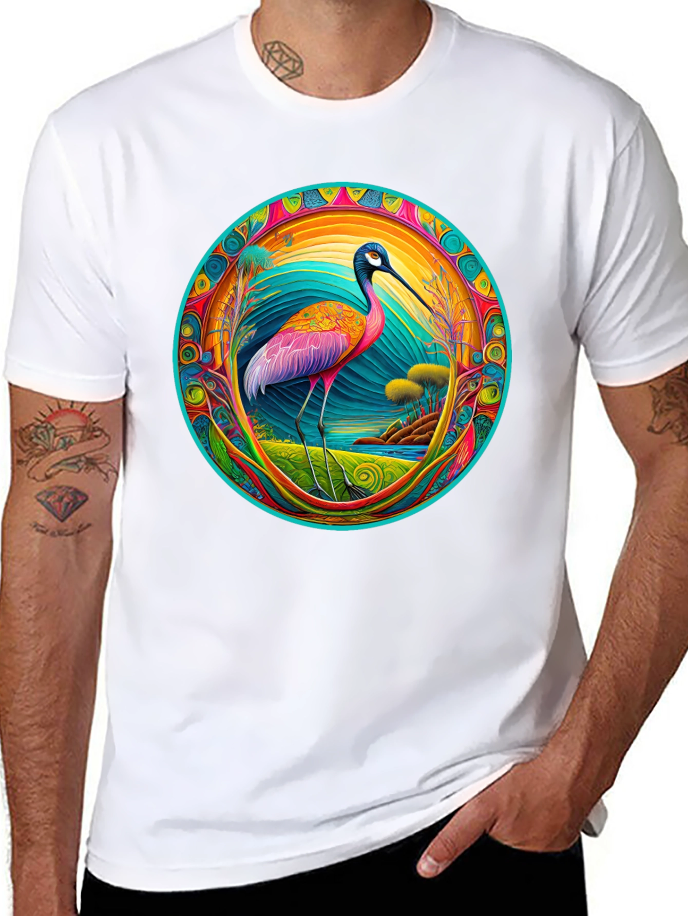 Psychedelic Ibis Graphic T-Shirt