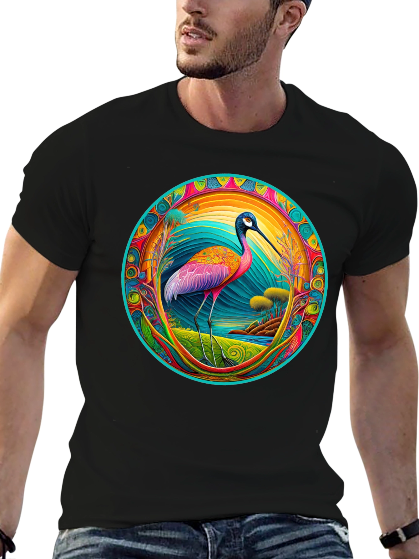 Psychedelic Ibis Graphic T-Shirt