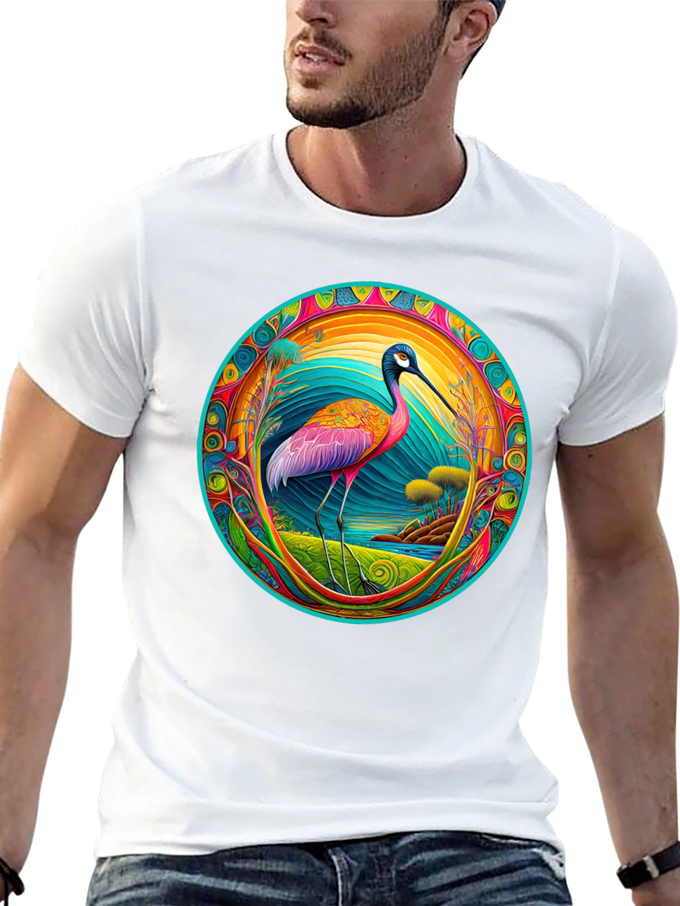 Psychedelic Ibis Graphic T-Shirt