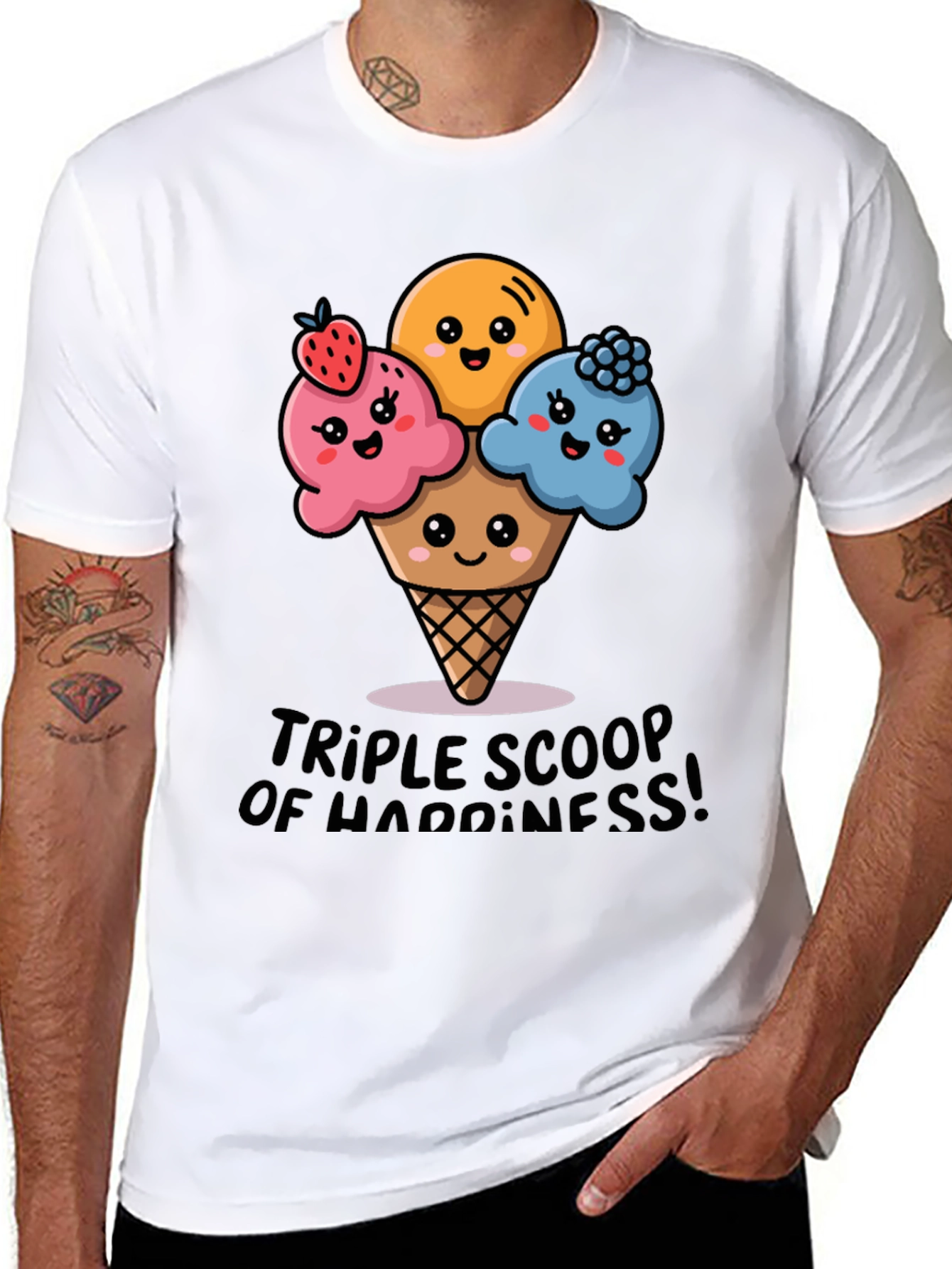 Triple Scoop Happiness Graphic Tee