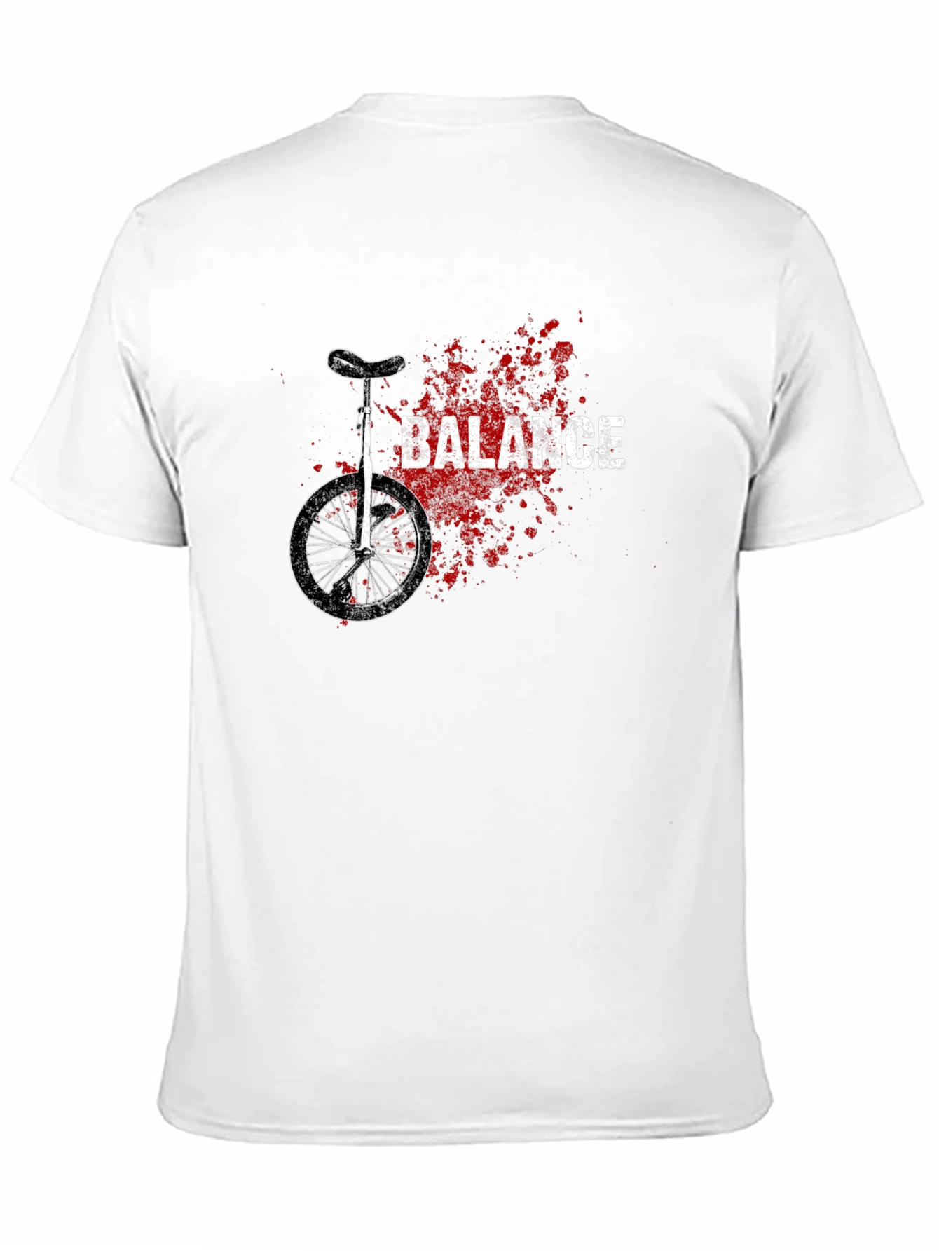 Unicycle Balance Graphic Tee - Black Cotton Casual Shirt