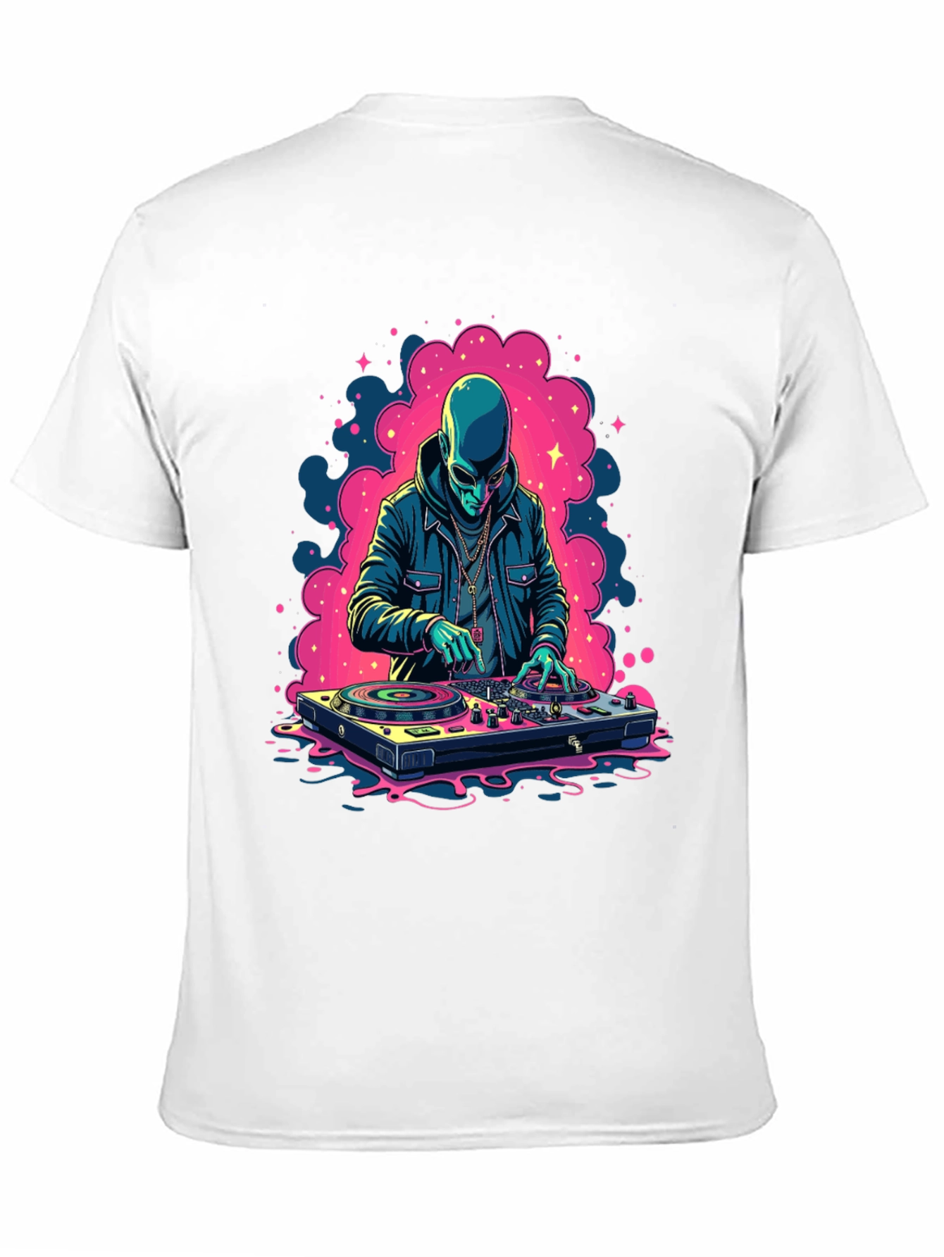 Alien DJ Black Graphic Tee